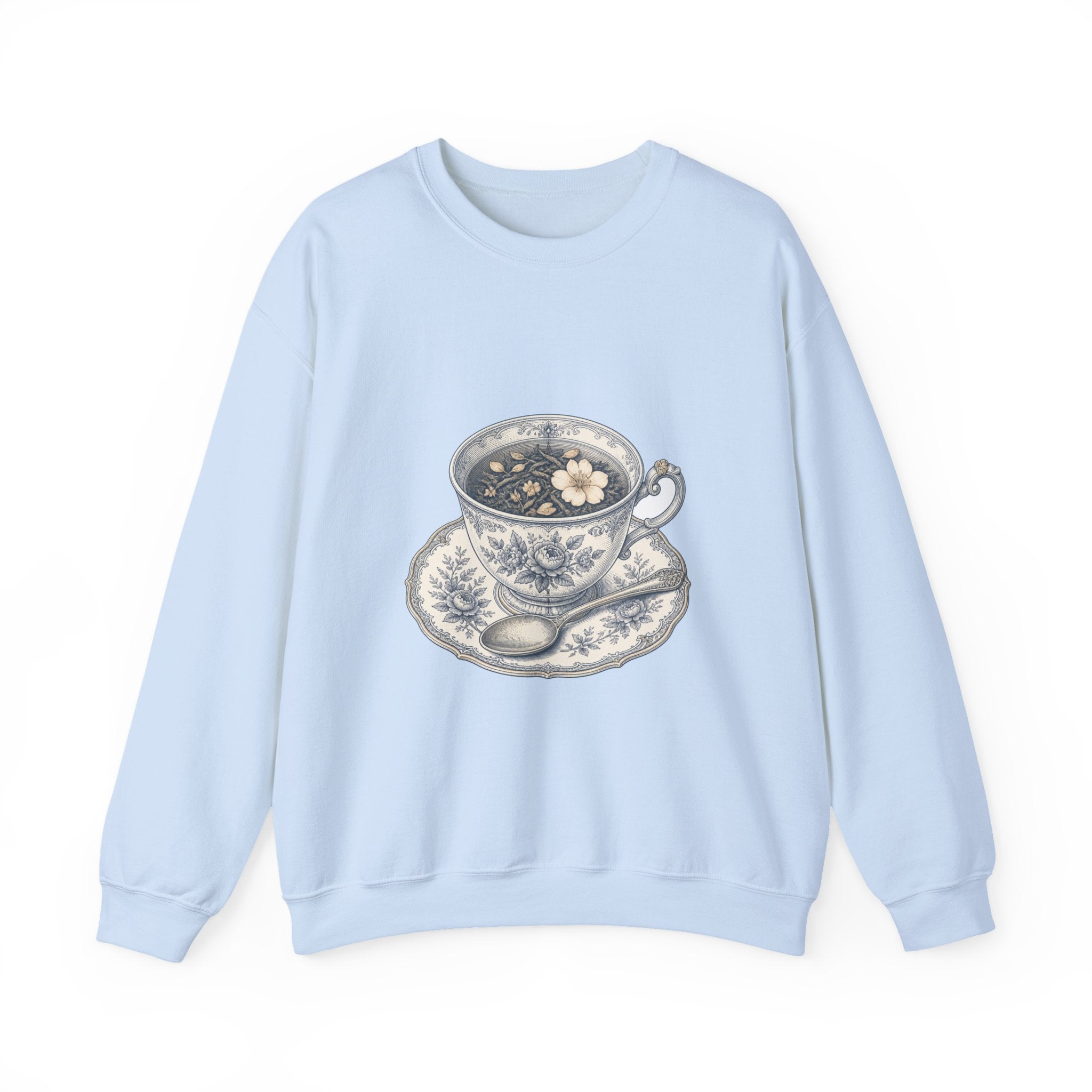 Matching Couple Sweatshirt - Coffee & Tea Matching Couple Comfort Colors Crew Vintage Art His Hers Honeymoon Gift - Design B