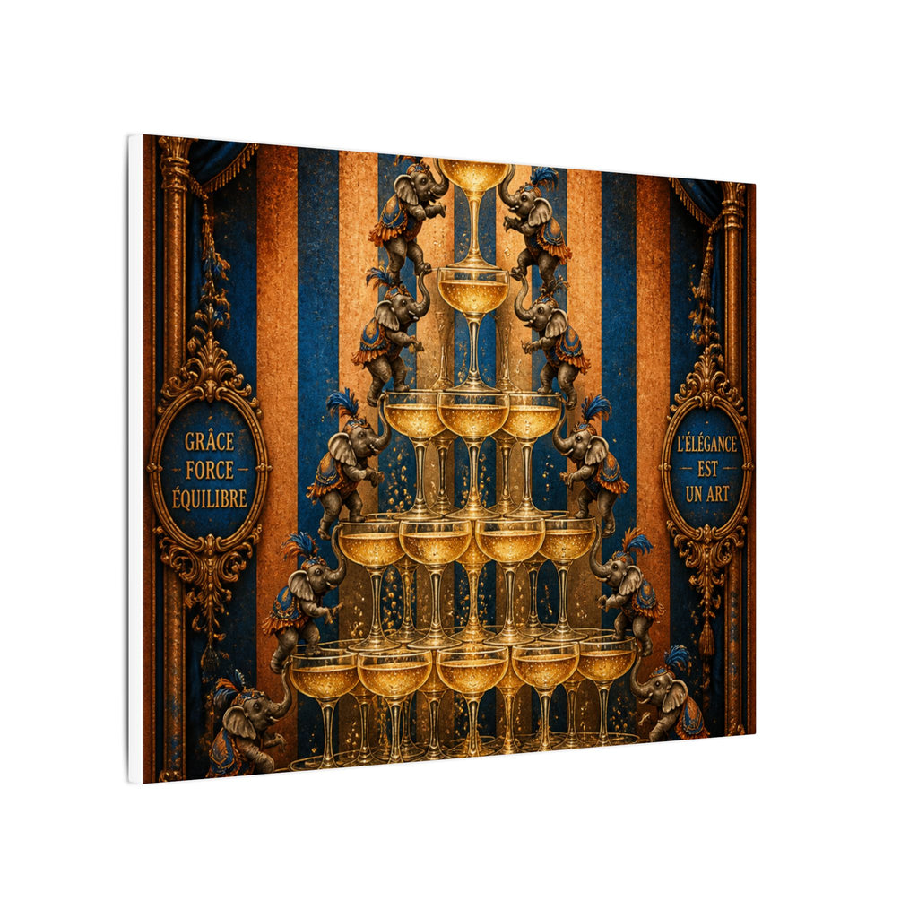 Champagne Tower Elephants Wall Art Canvas 24×36 Baroque Studio Decor Maximalist Print