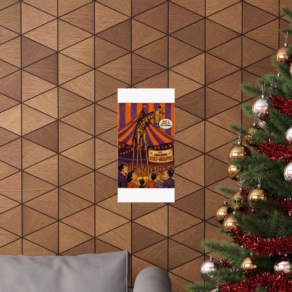 Giraffe on Stilts Wall Art Poster 18×24 Pop Art Living Room Decor Maximalist Print