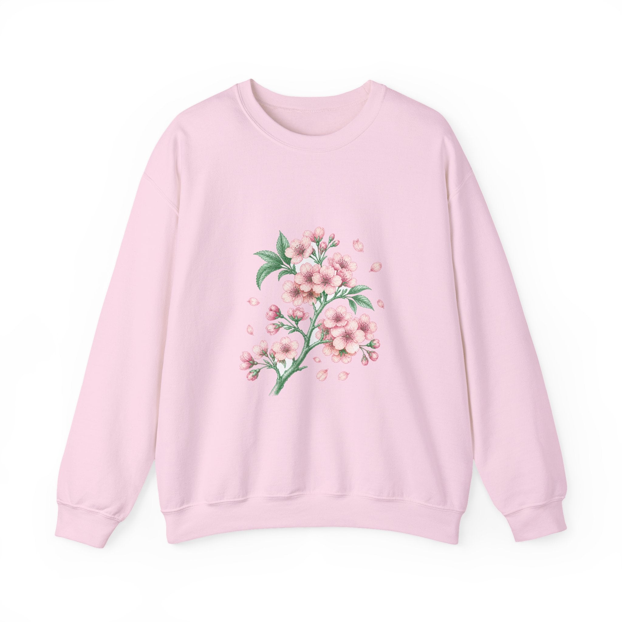 Matching Couple Sweatshirt - Cherry Blossom & Maple Leaf Matching Couple Premium Fleece Sweatshirt Vintage Art His Hers Honeymoon Gift - Design A