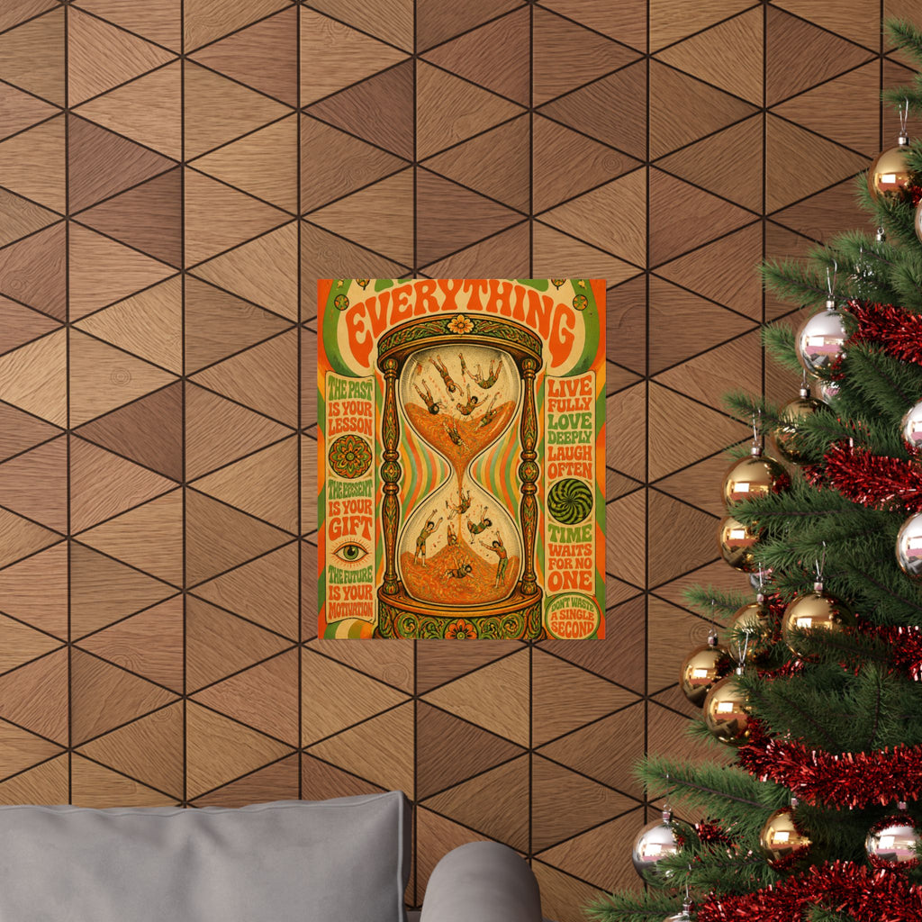 Hourglass Acrobats Wall Art Poster 24×36 Psychedelic Dining Room Decor Maximalist Print