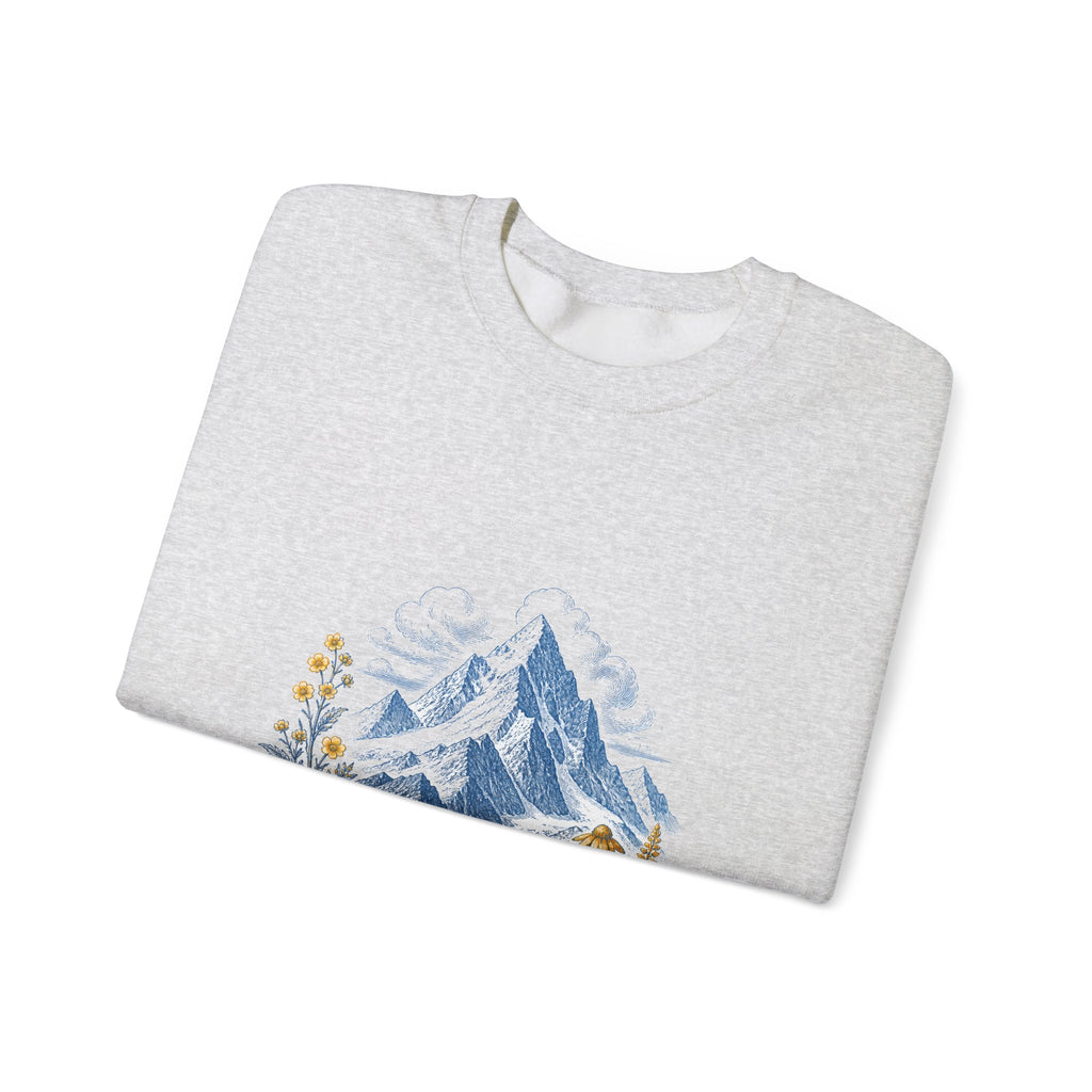Matching Couple Sweatshirt - Mountain & Ocean Matching Couple Premium Fleece Sweatshirt Vintage Art His Hers Honeymoon Gift - Design A