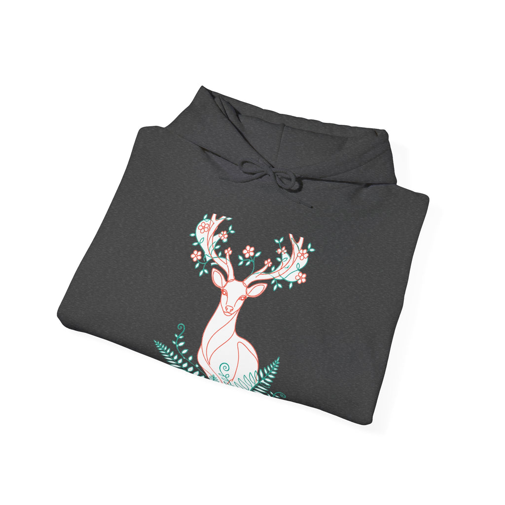 Matching Couple Sweatshirt - Bear & Deer Matching Couple Hooded Sweatshirt Minimalist Art His Hers Valentine Gift - Design B