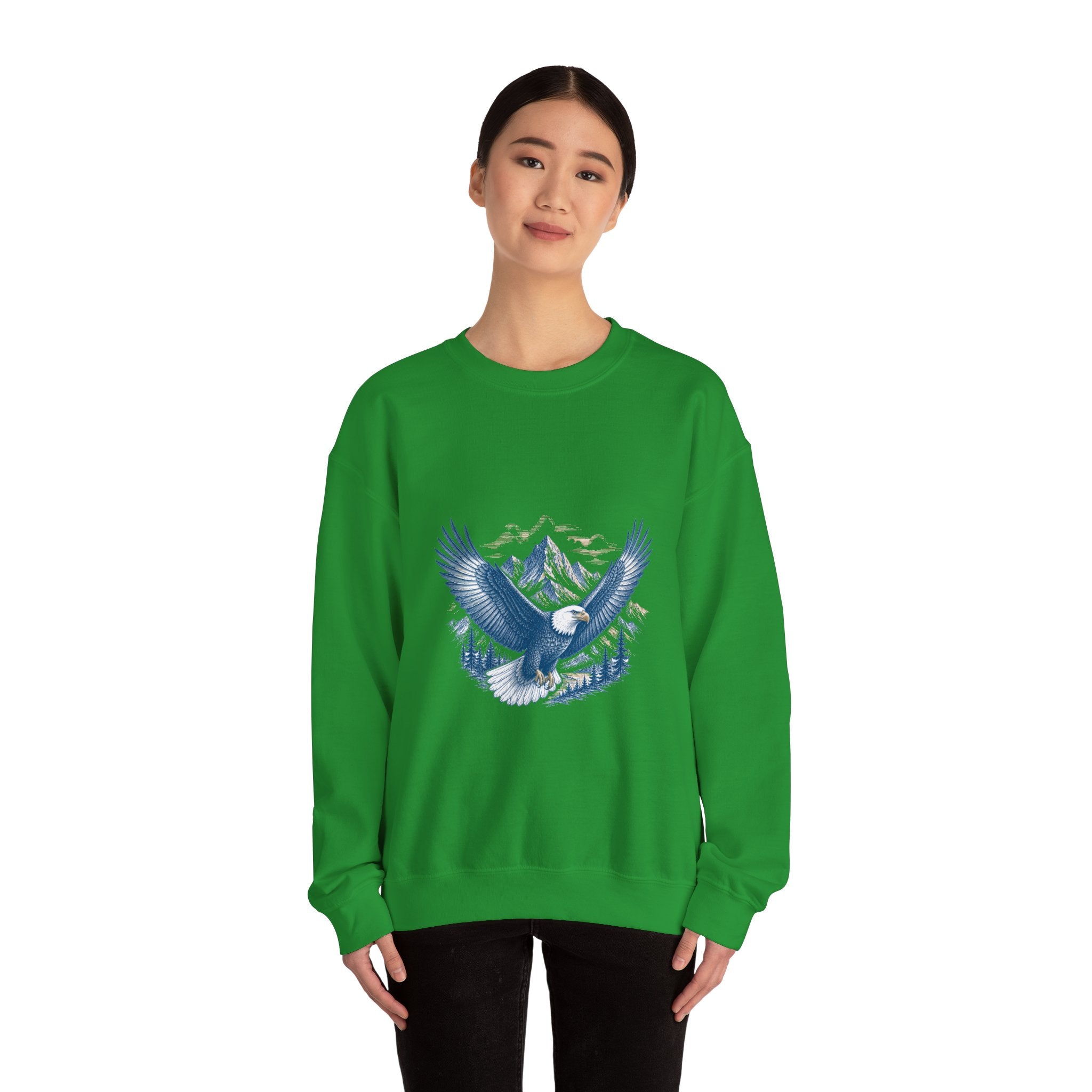 Matching Couple Sweatshirt - Eagle & Whale Matching Couple Comfort Colors Crew Hand-Drawn Art His Hers Anniversary Gift - Design A