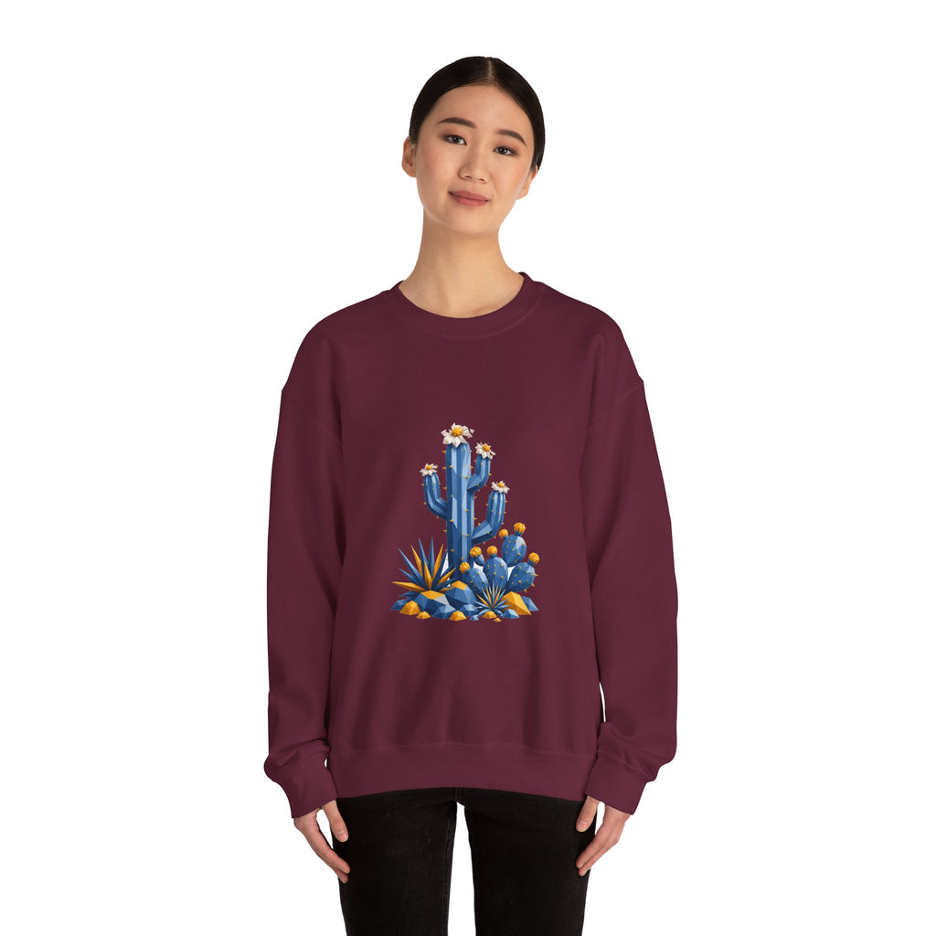 Matching Couple Sweatshirt - Desert & Rainforest Matching Couple Crewneck Sweatshirt Geometric Art His Hers Couple Gift - Design A