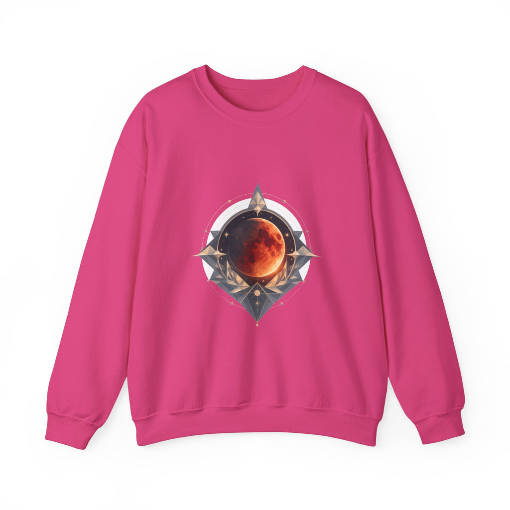 Matching Couple Sweatshirt - Solar & Lunar Eclipse Matching Couple Premium Fleece Sweatshirt Geometric Art His Hers Love Gift - Design B