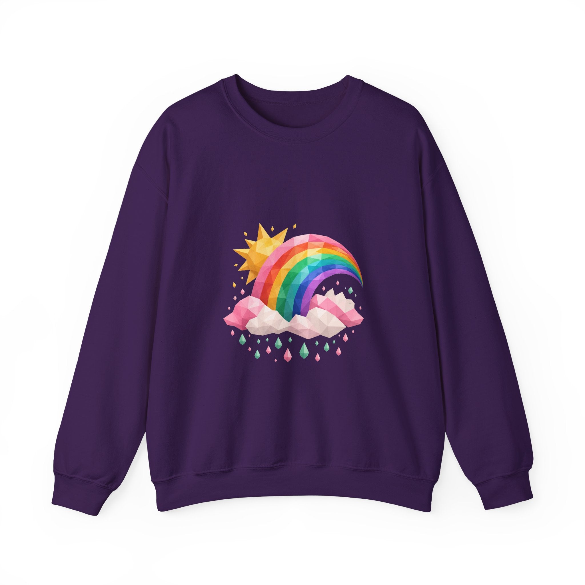 Matching Couple Sweatshirt - Storm & Rainbow Matching Couple Comfort Colors Crew Geometric Art His Hers Love Gift - Design B