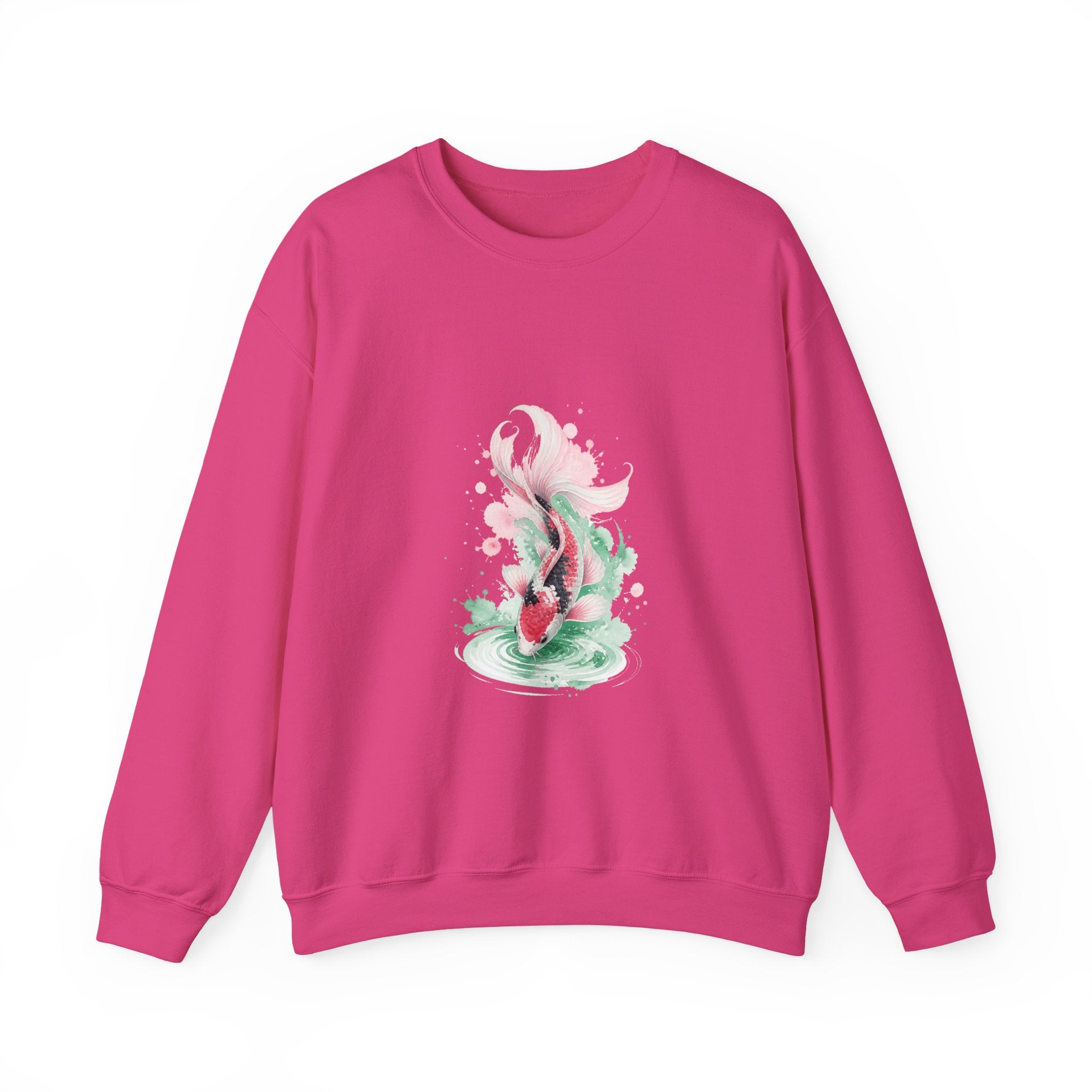 Matching Couple Sweatshirt - Koi Fish Yin Yang Matching Couple Premium Fleece Sweatshirt Watercolor Art His Hers Birthday Gift - Design B