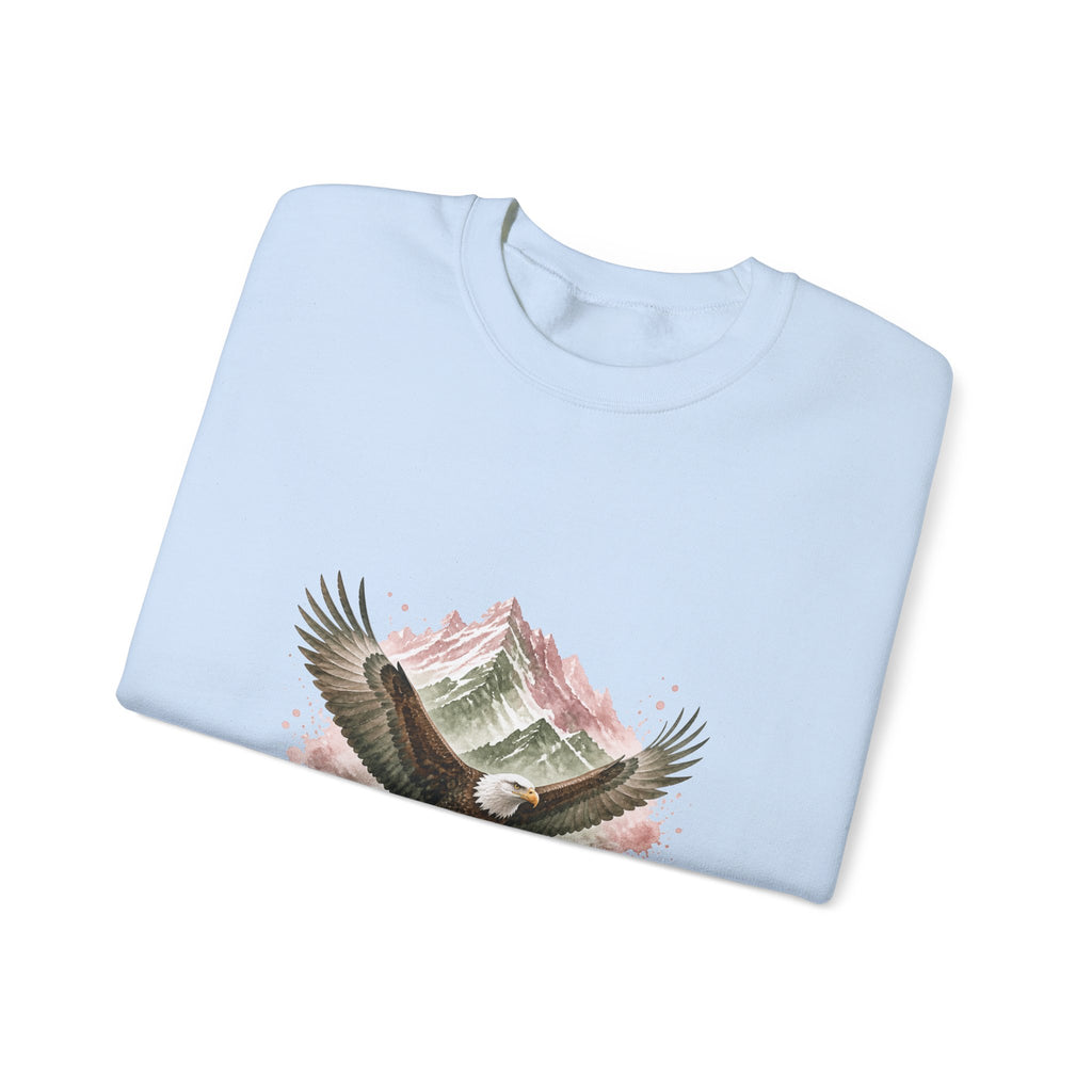 Matching Couple Sweatshirt - Eagle & Whale Matching Couple Comfort Colors Crew Watercolor Art His Hers Birthday Gift - Design A