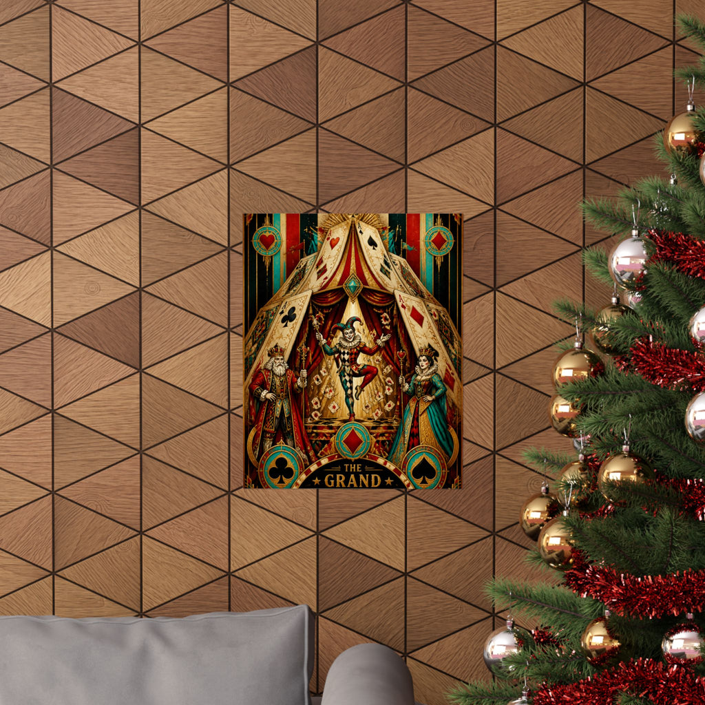 Playing Cards Tent Wall Art Poster 18×24 Art Deco Entryway Decor Maximalist Print