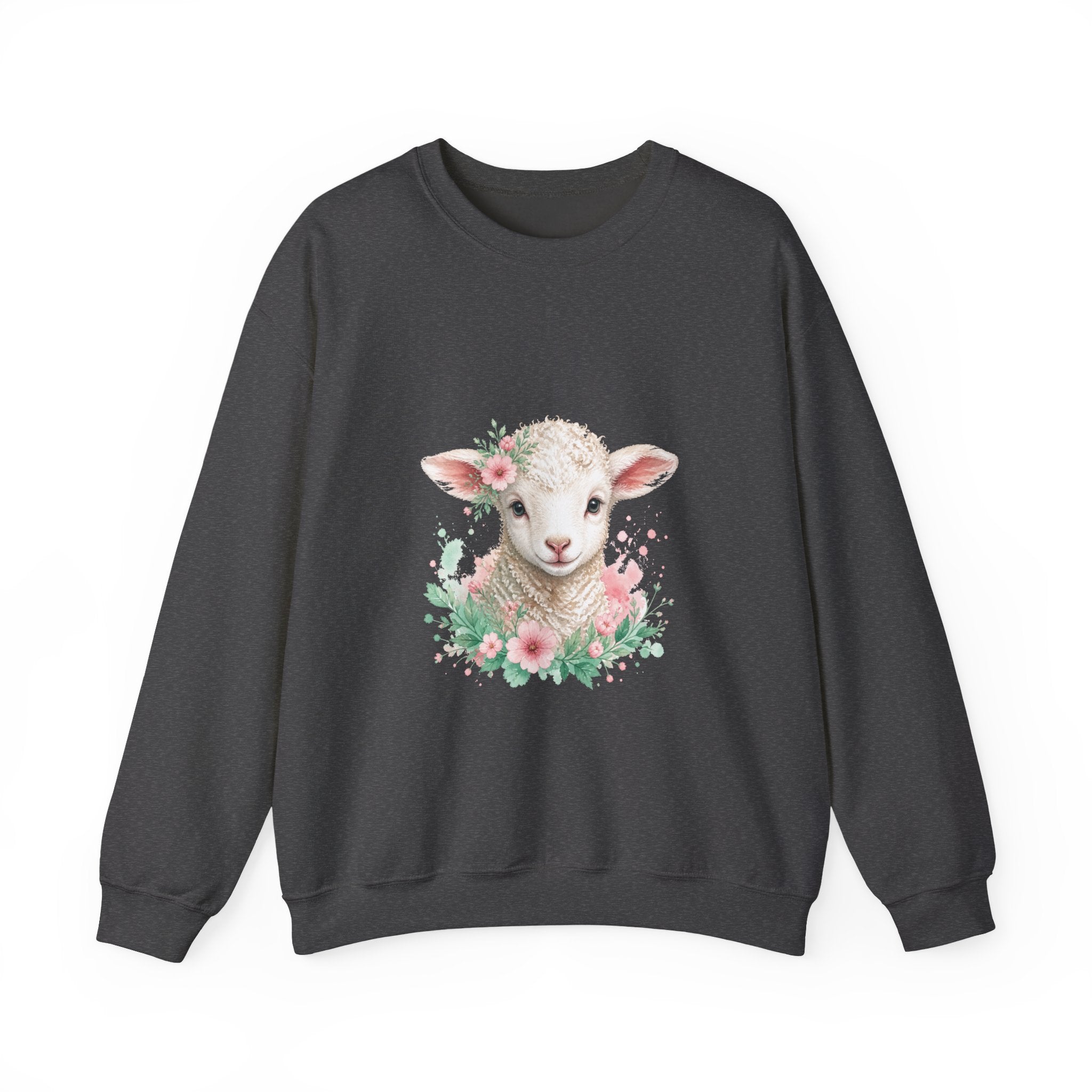Matching Couple Sweatshirt - Lion & Lamb Matching Couple Premium Fleece Sweatshirt Watercolor Art His Hers Birthday Gift - Design B