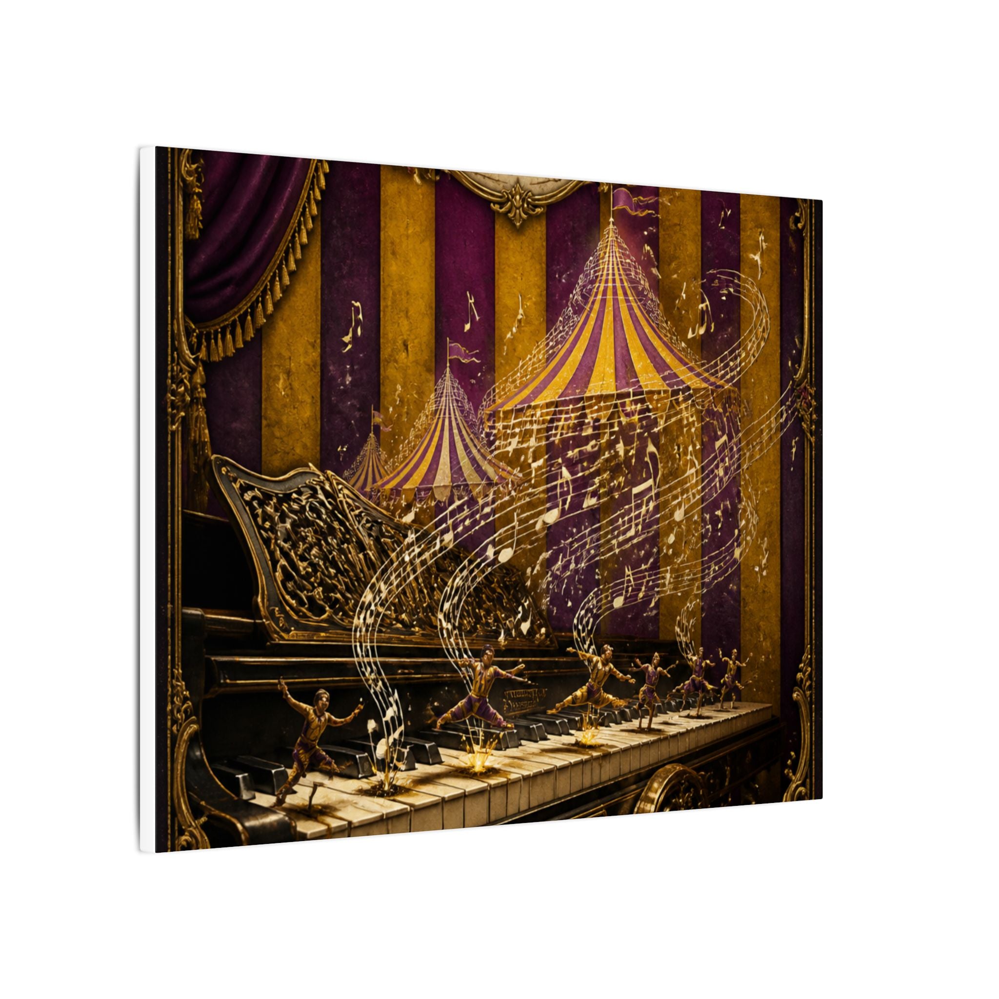 Grand Piano Acrobats Wall Art Canvas 24×36 Baroque Studio Decor Maximalist Print