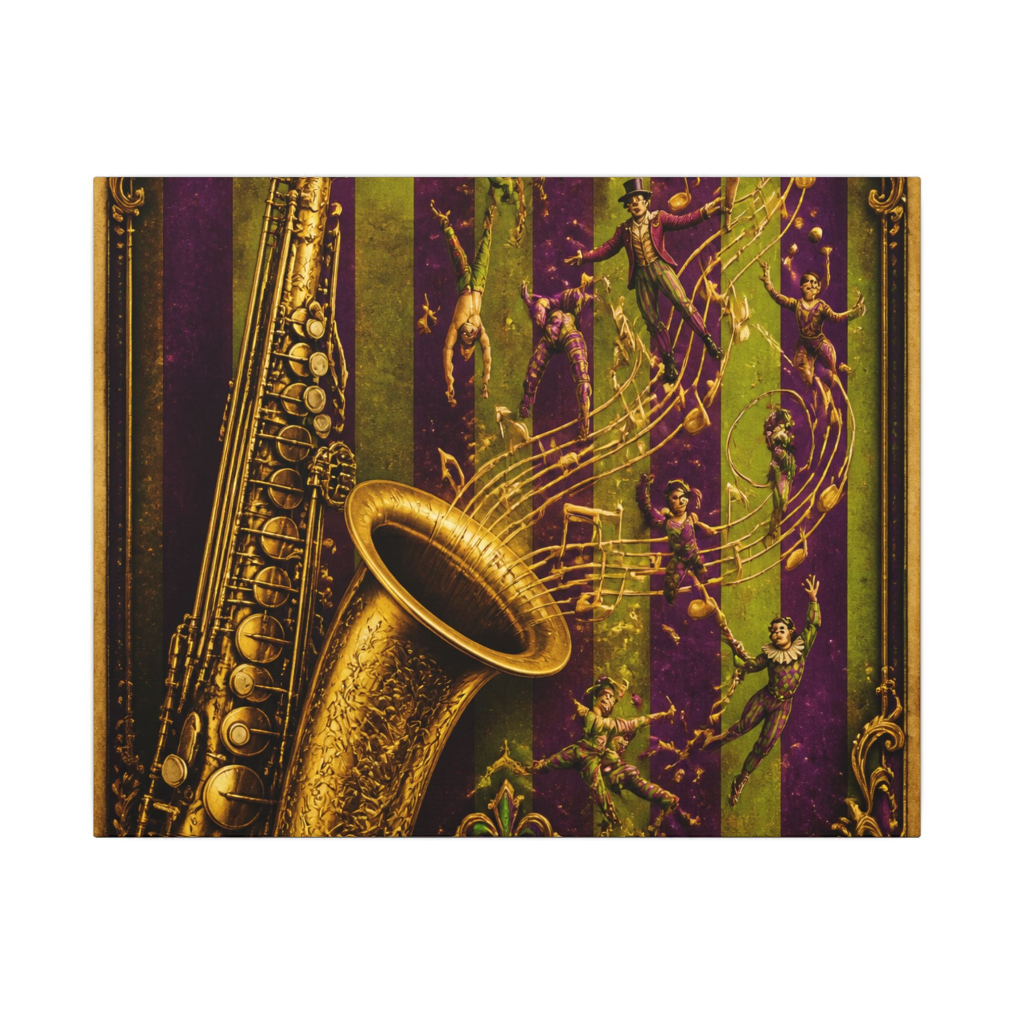 Saxophone Music Circus Wall Art Canvas 24×36 Baroque Studio Decor Maximalist Print