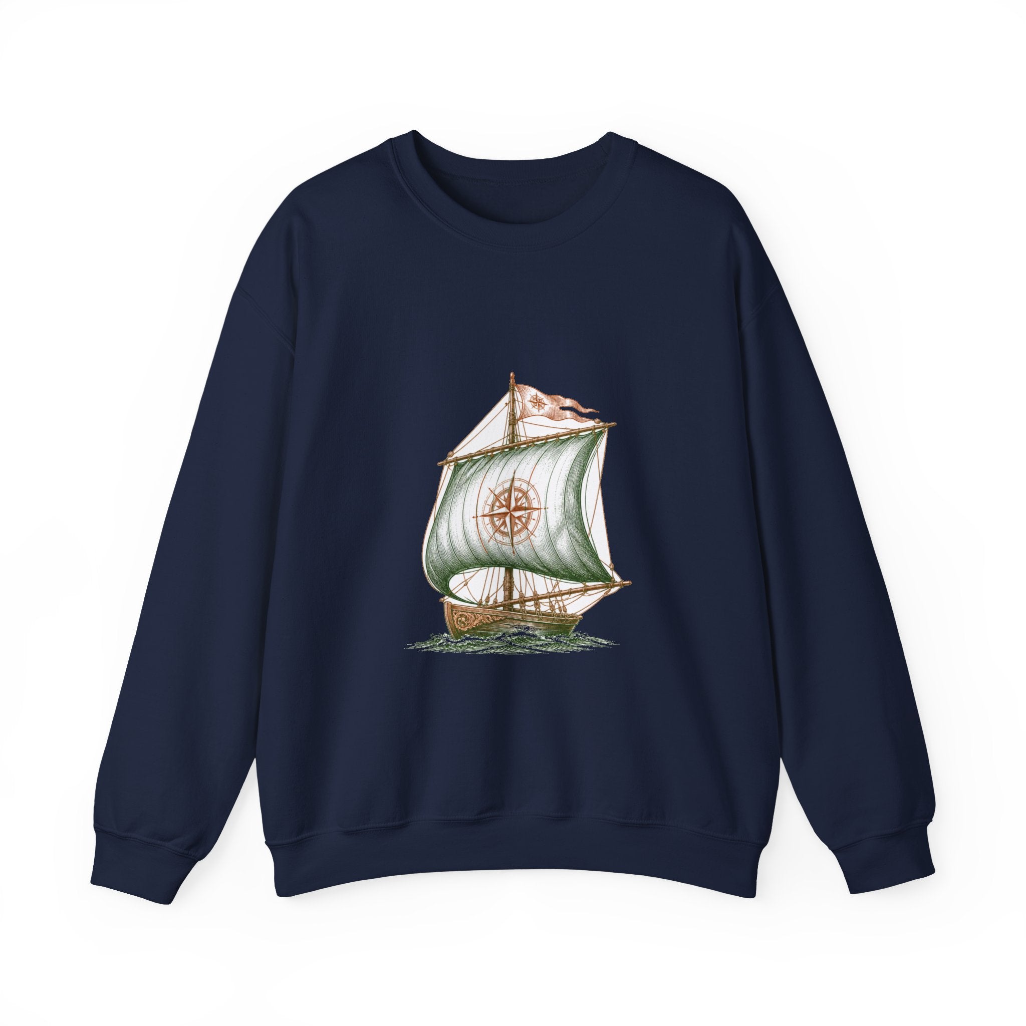 Matching Couple Sweatshirt - Anchor & Sail Matching Couple Crewneck Sweatshirt Vintage Art His Hers Wedding Gift - Design B