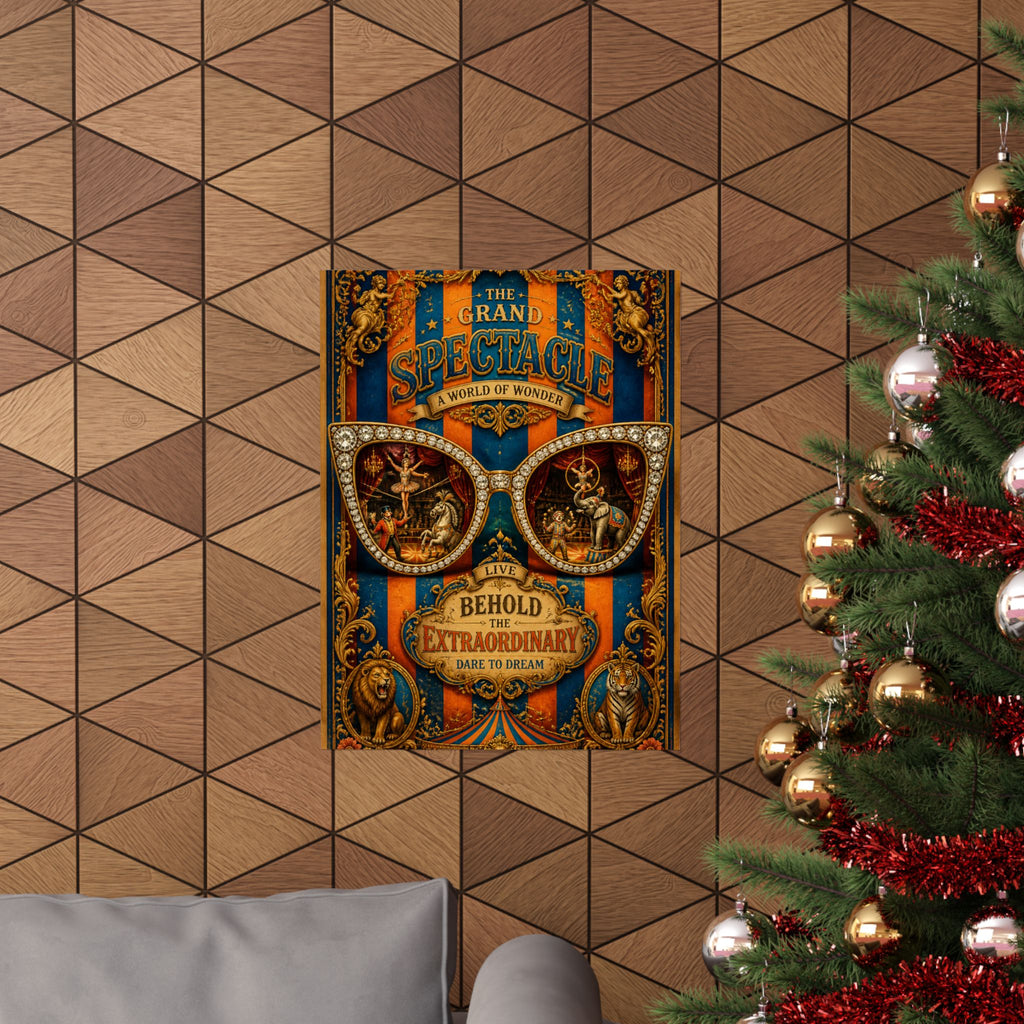 Sunglasses Circus Ring Wall Art Poster 24×36 Baroque Studio Decor Maximalist Print