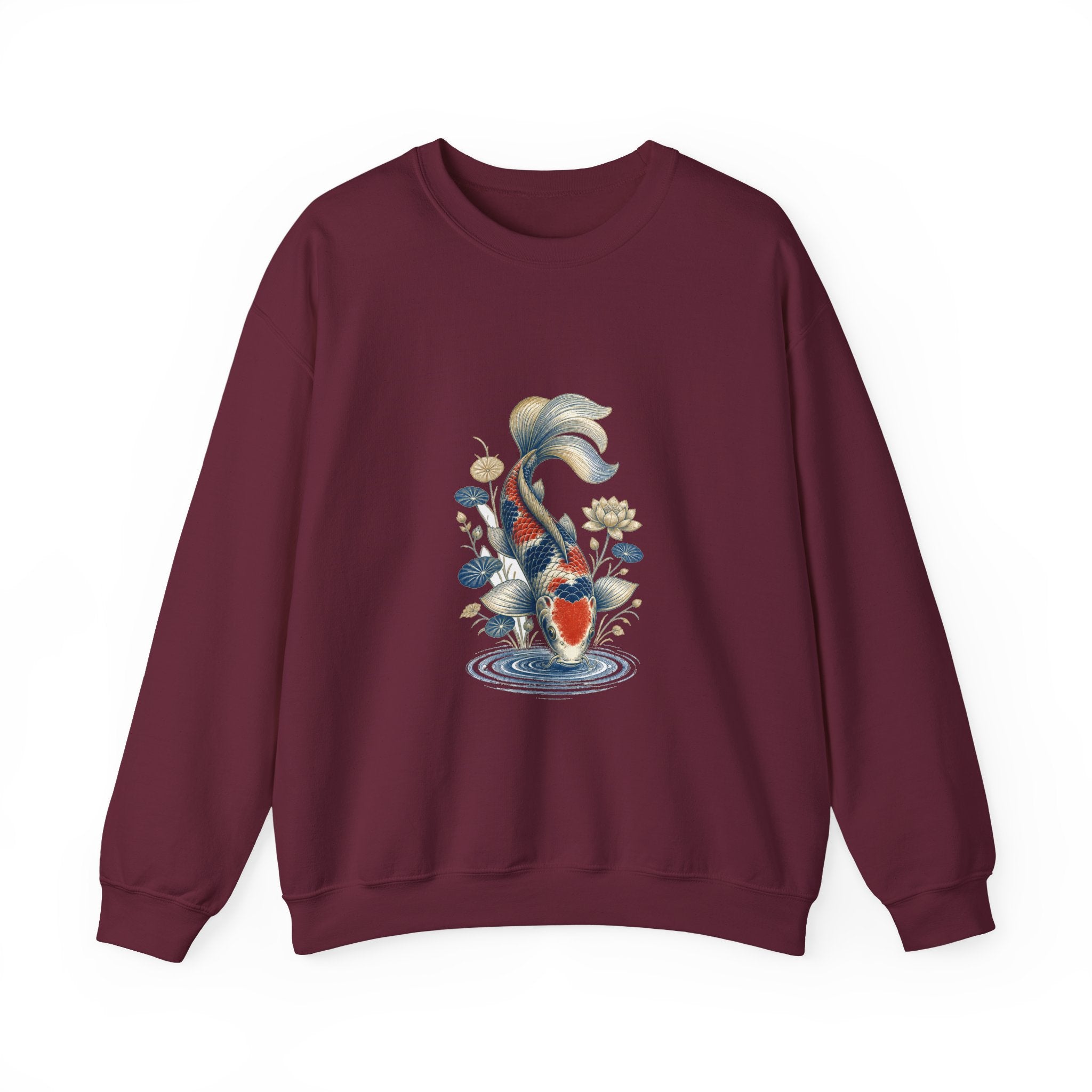 Matching Couple Sweatshirt - Koi Fish Yin Yang Matching Couple Premium Fleece Sweatshirt Vintage Art His Hers Honeymoon Gift - Design B