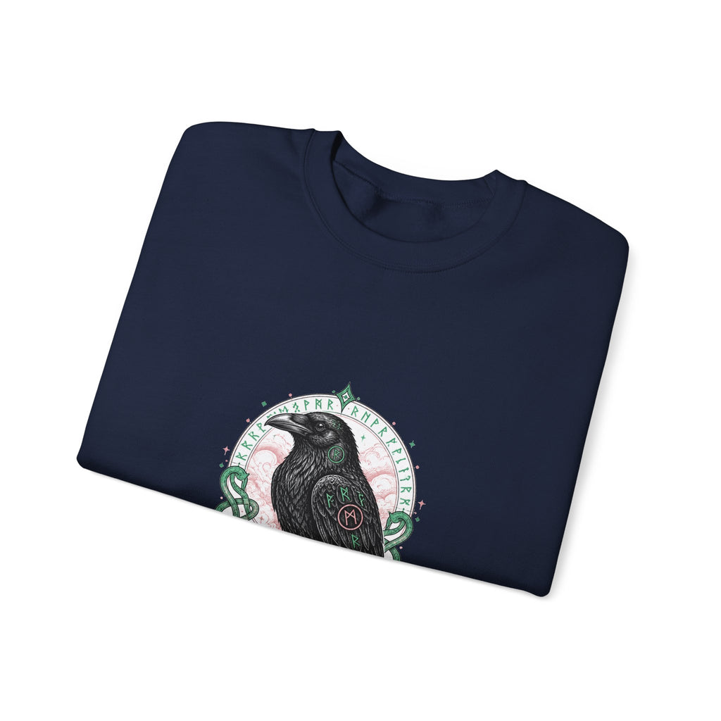 Matching Couple Sweatshirt - Huginn & Muninn Matching Couple Crewneck Sweatshirt Hand-Drawn Art His Hers Best Friend Gift - Design B