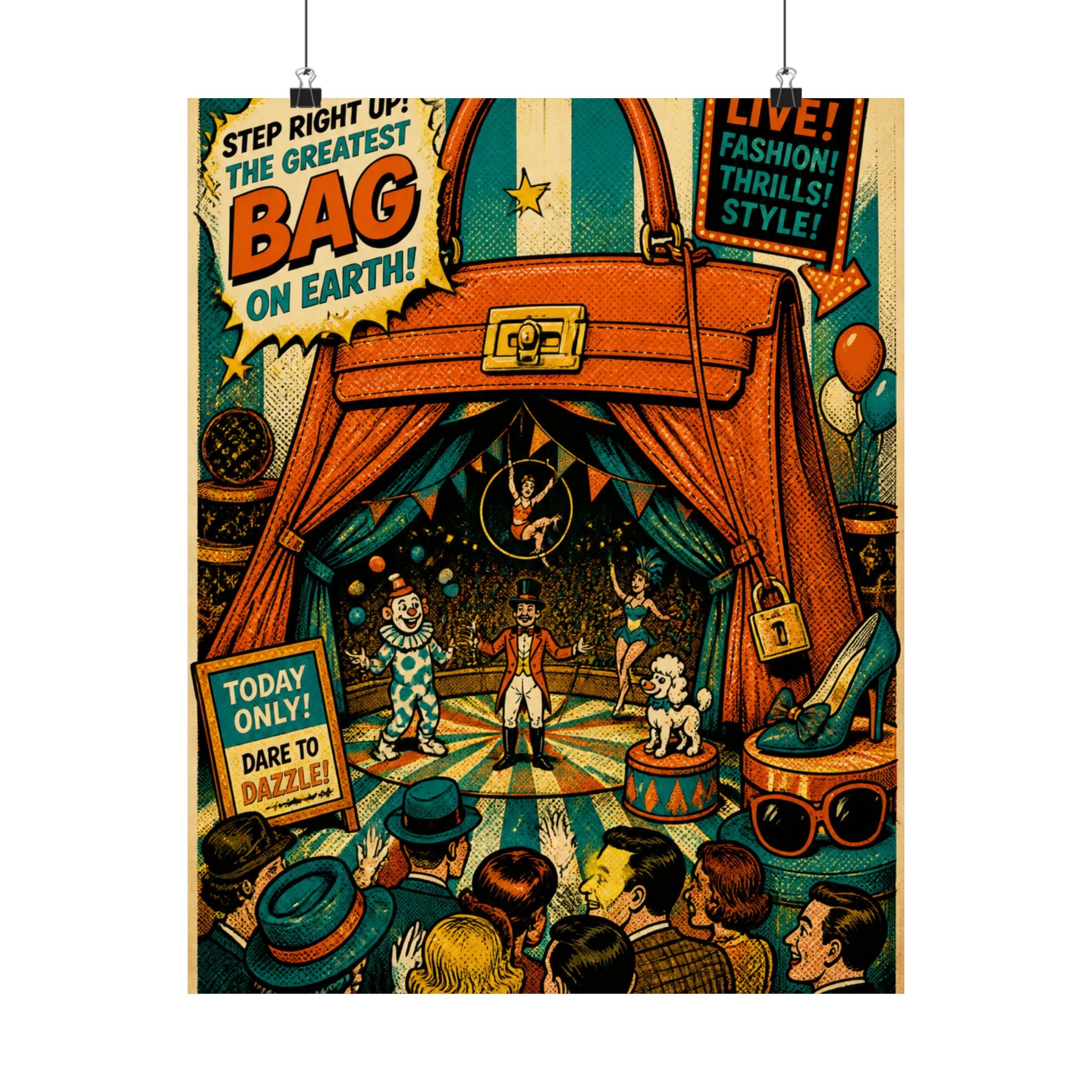 Handbag Big Top Wall Art Poster 18×24 Pop Art Living Room Decor Maximalist Print