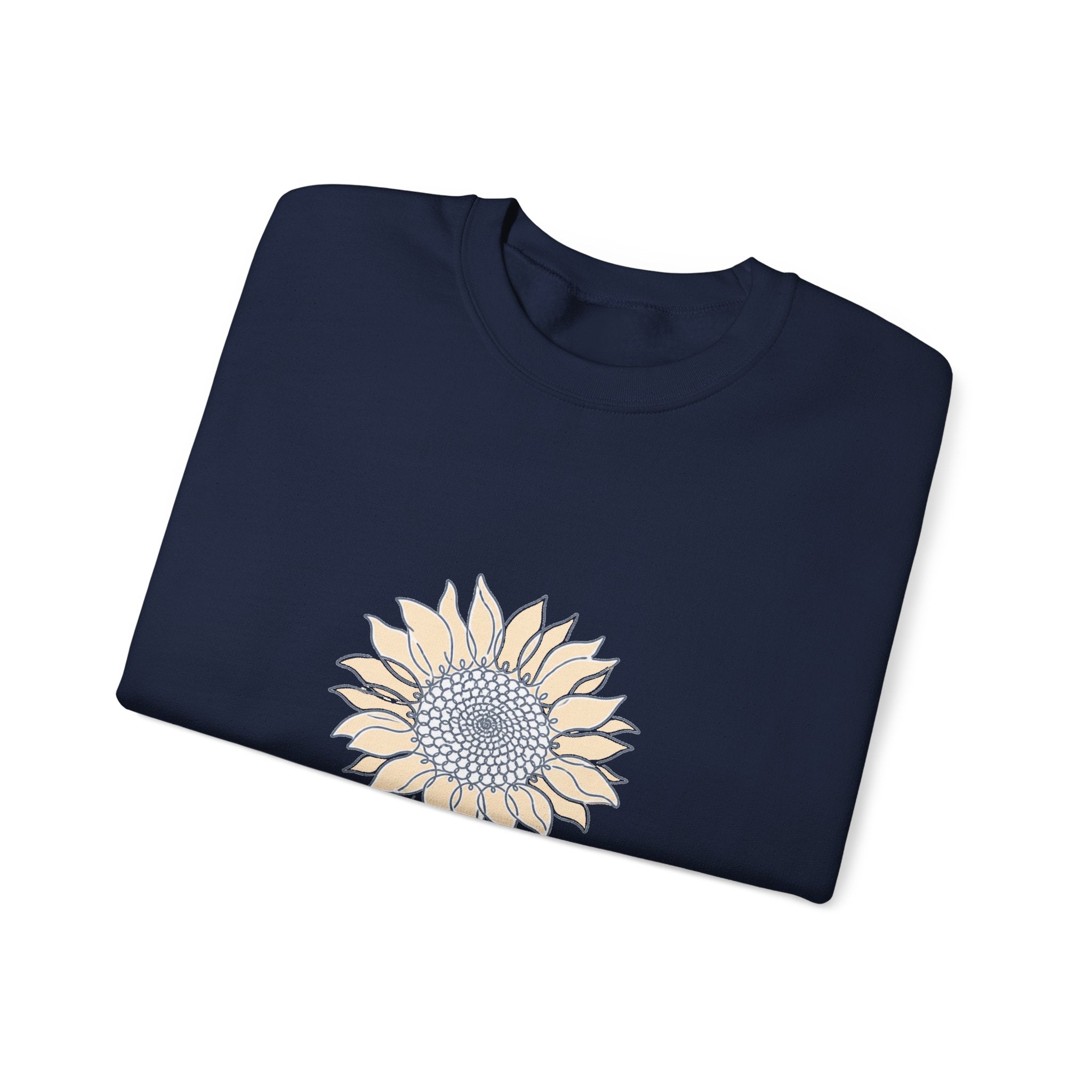 Matching Couple Sweatshirt - Sunflower & Moonflower Matching Couple Premium Fleece Sweatshirt Minimalist Art His Hers Christmas Gift - Design A