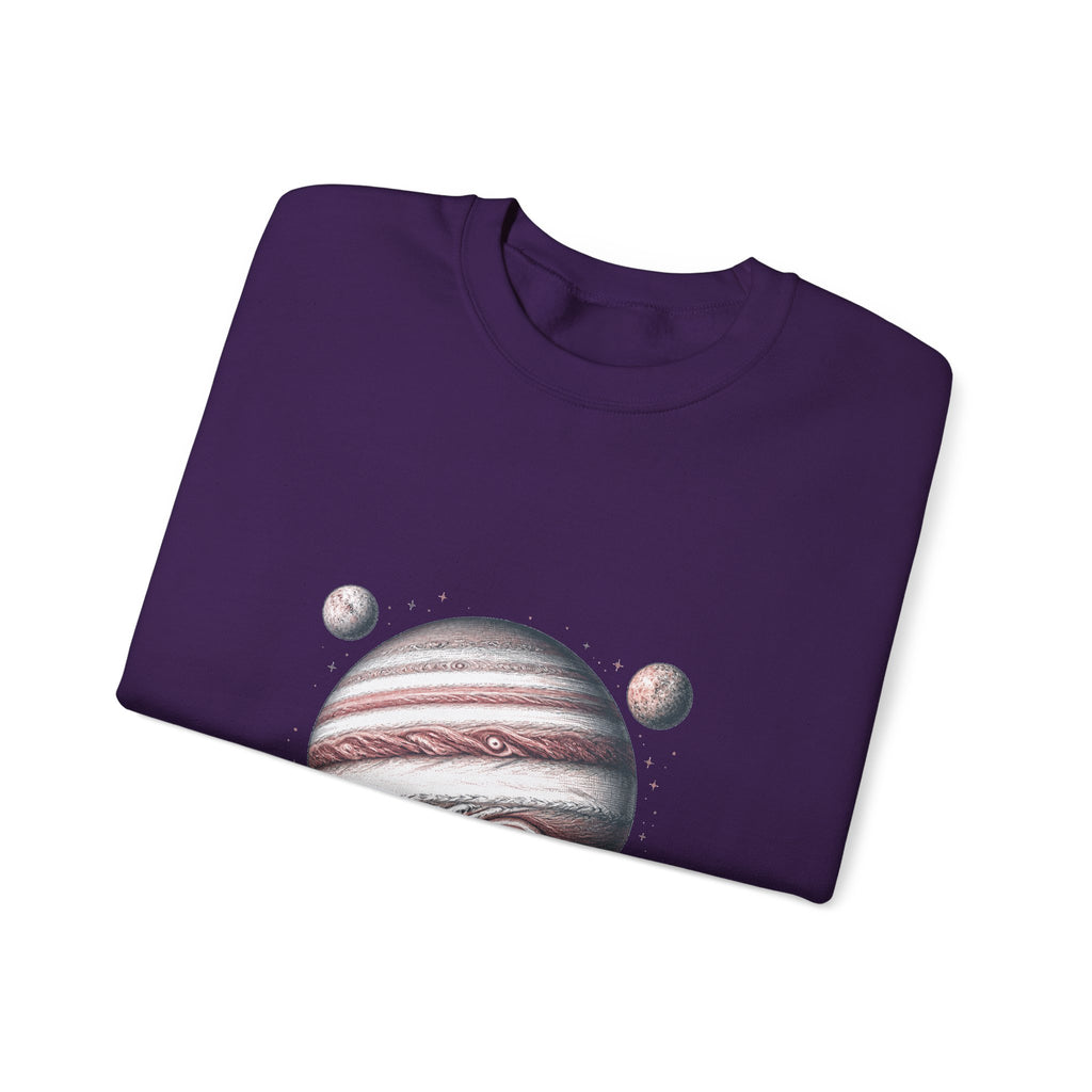 Matching Couple Sweatshirt - Saturn & Jupiter Matching Couple Crewneck Sweatshirt Hand-Drawn Art His Hers Best Friend Gift - Design B