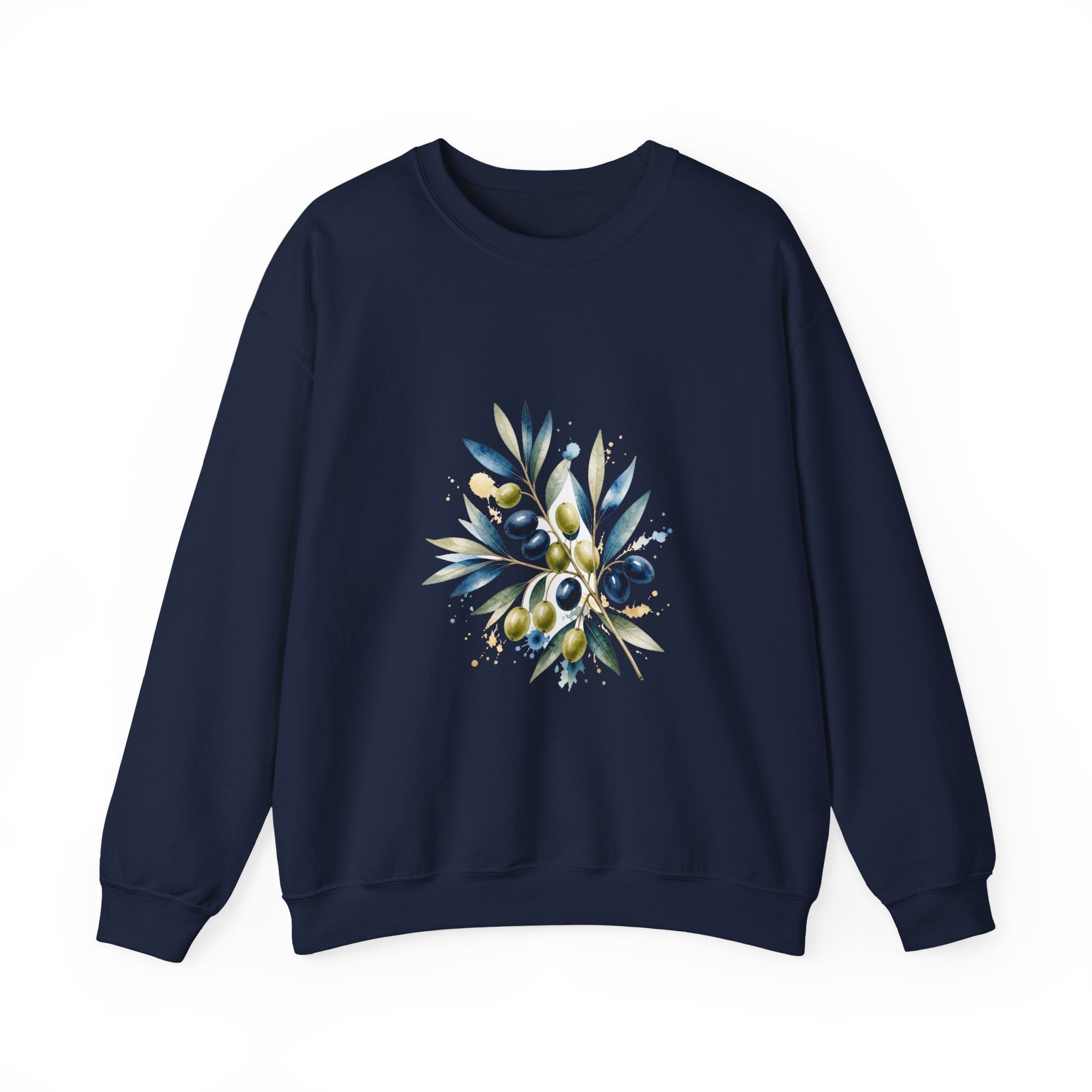 Matching Couple Sweatshirt - Olive Branch & Fig Matching Couple Comfort Colors Crew Watercolor Art His Hers Birthday Gift - Design A