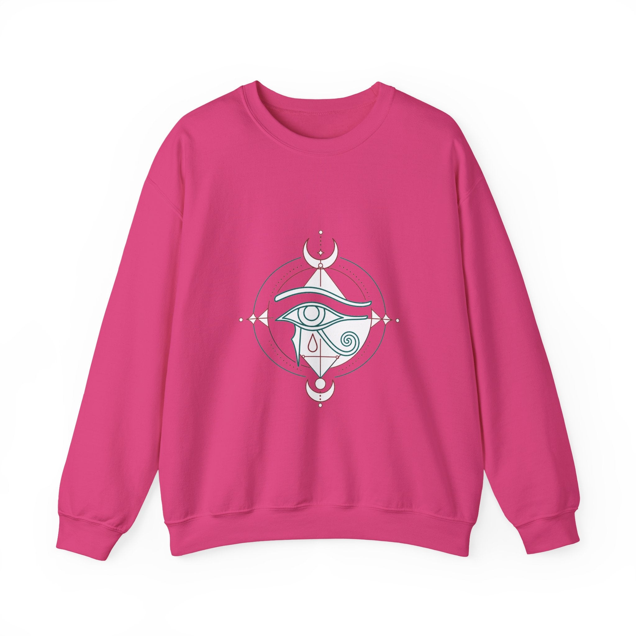 Matching Couple Sweatshirt - Eye of Ra & Horus Matching Couple Crewneck Sweatshirt Minimalist Art His Hers Valentine Gift - Design B