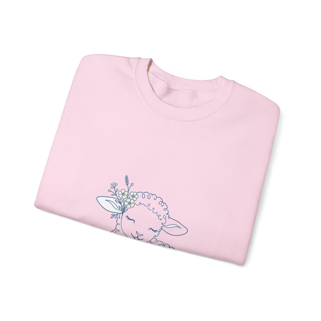 Matching Couple Sweatshirt - Lion & Lamb Matching Couple Crewneck Sweatshirt Minimalist Art His Hers Valentine Gift - Design B