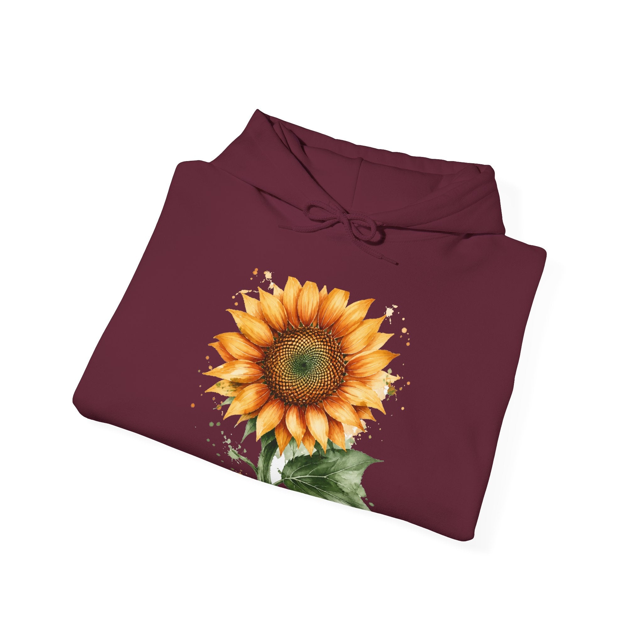 Matching Couple Sweatshirt - Sunflower & Moonflower Matching Couple Hooded Sweatshirt Watercolor Art His Hers Engagement Gift - Design A