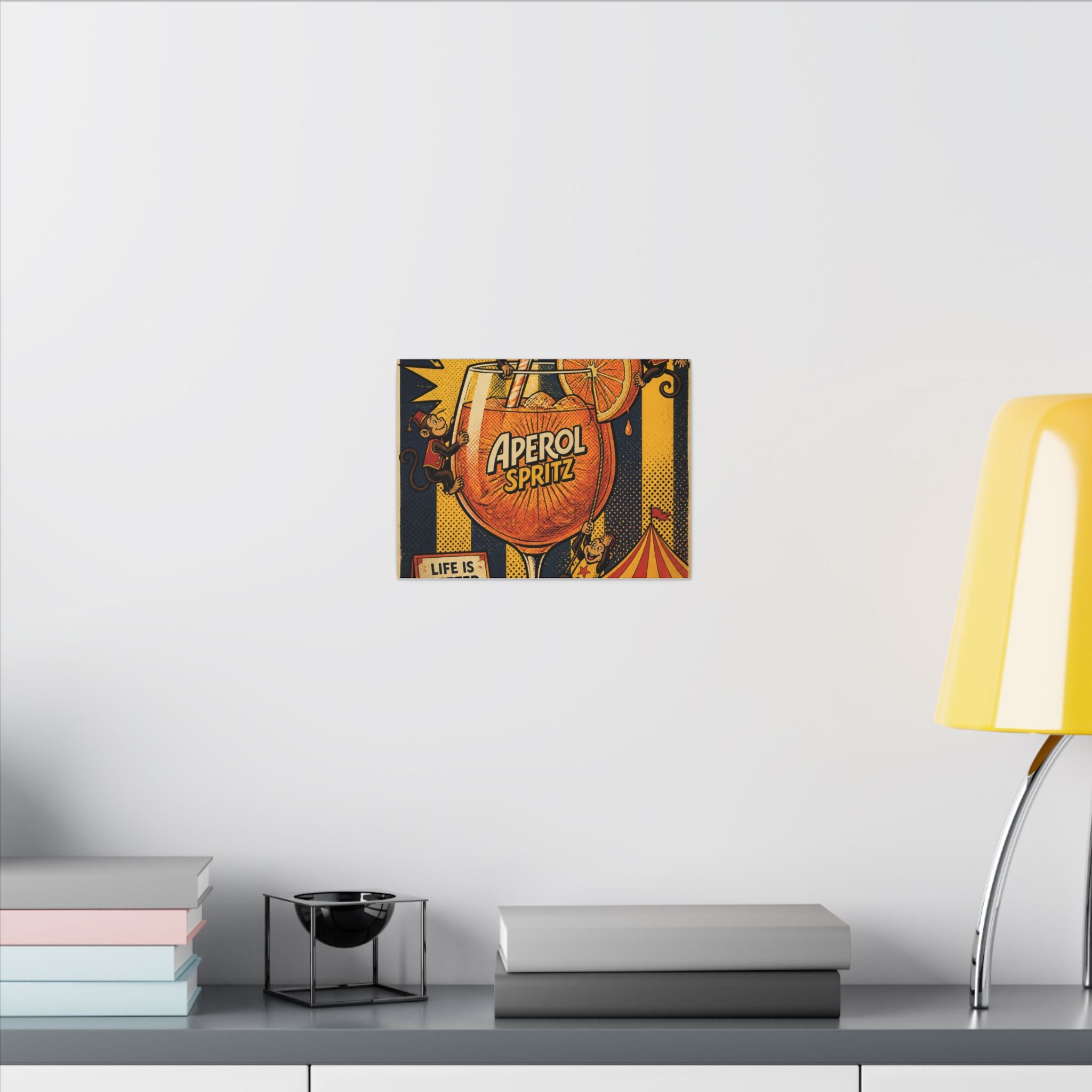 Aperol Spritz Monkeys Wall Art Canvas 24×36 Pop Art Restaurant Decor Maximalist Print
