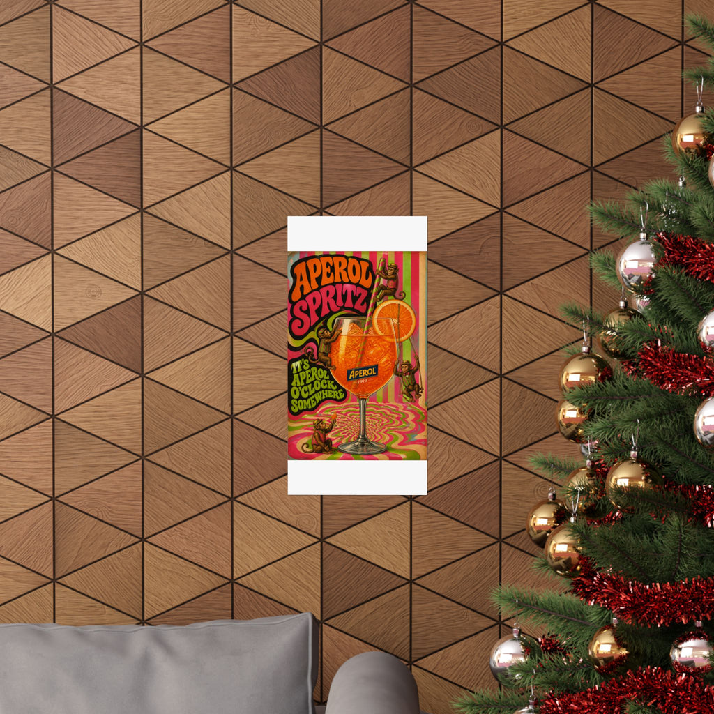 Aperol Spritz Monkeys Wall Art Poster 18×24 Psychedelic Cafe Decor Maximalist Print