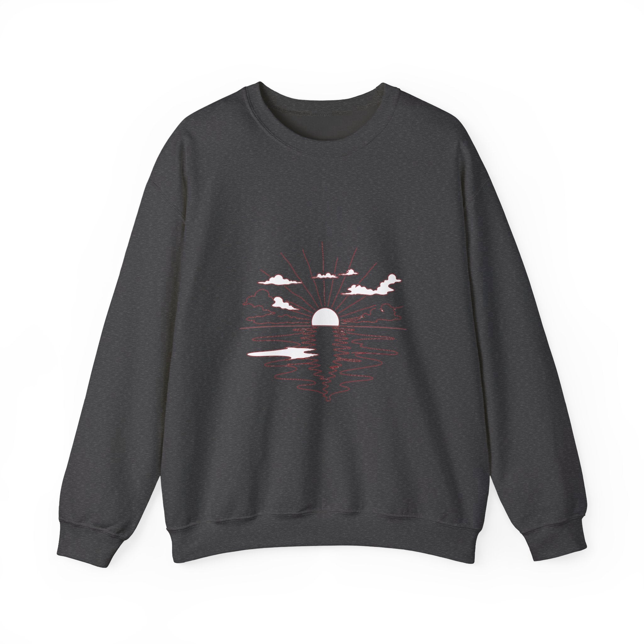 Matching Couple Sweatshirt - Sunrise & Sunset Matching Couple Premium Fleece Sweatshirt Minimalist Art His Hers Christmas Gift - Design A