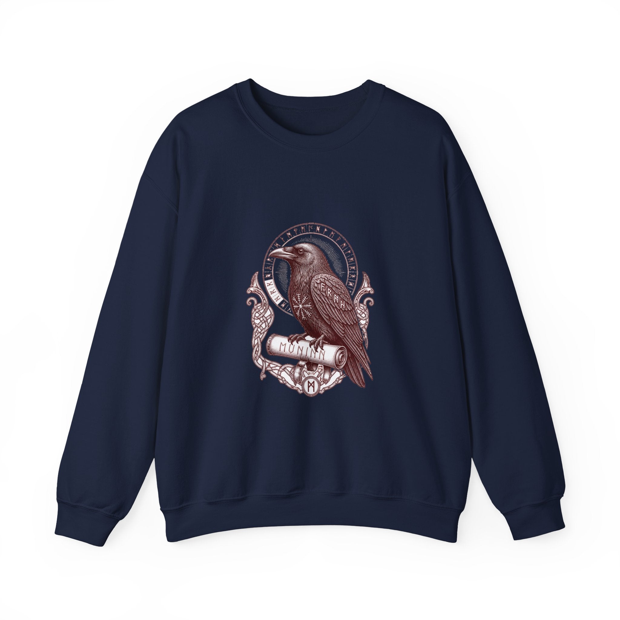 Matching Couple Sweatshirt - Huginn & Muninn Matching Couple Premium Fleece Sweatshirt Vintage Art His Hers Honeymoon Gift - Design B