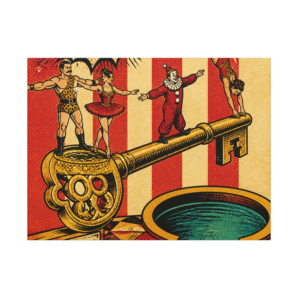 Giant Key Performance Wall Art Canvas 24×36 Pop Art Restaurant Decor Maximalist Print
