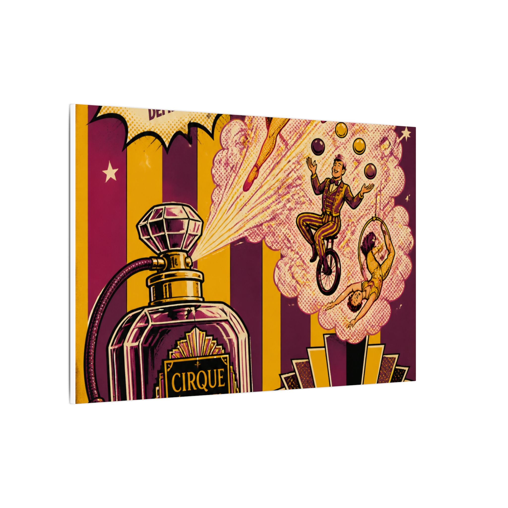 Perfume Bottle Fountain Wall Art Canvas 24×36 Pop Art Restaurant Decor Maximalist Print