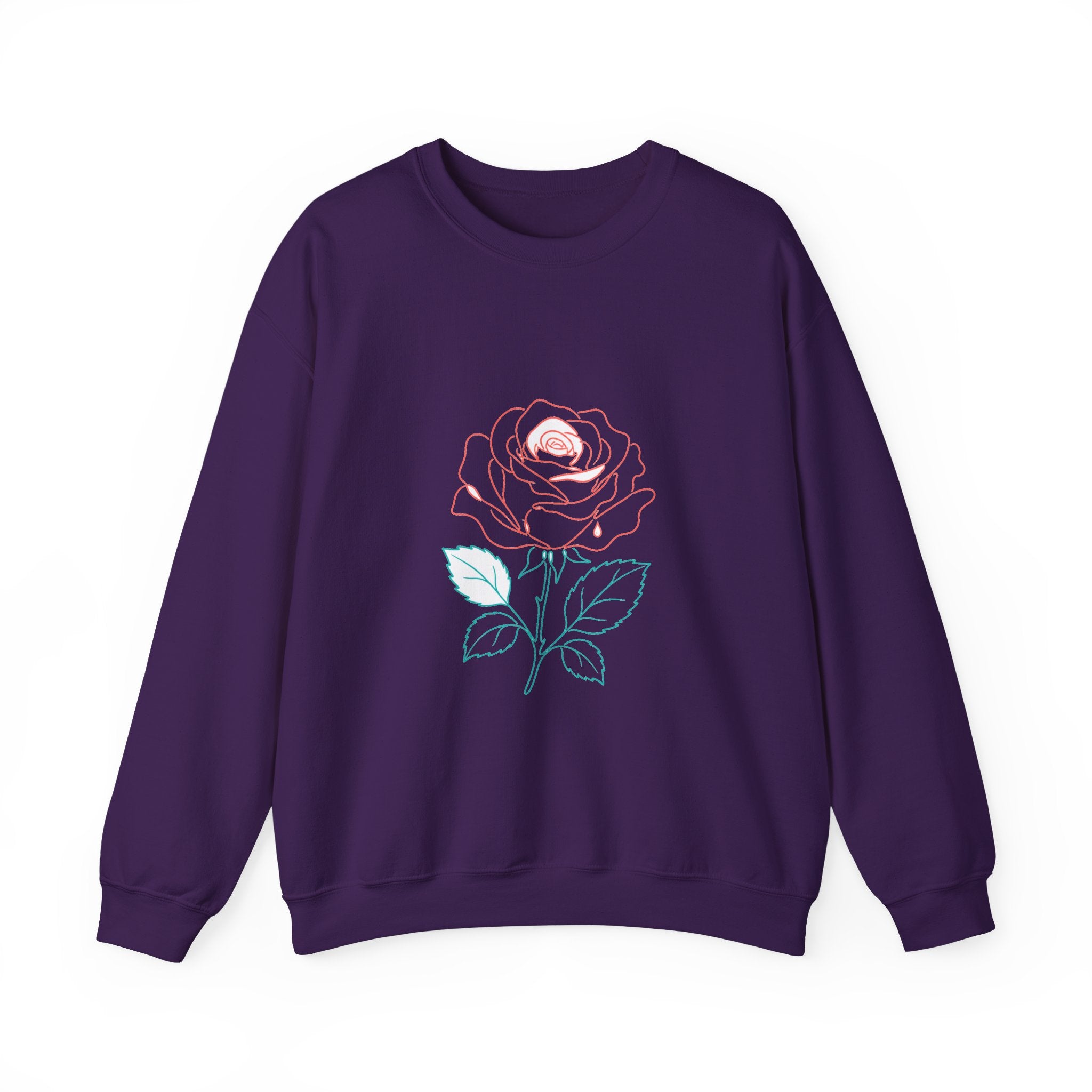 Matching Couple Sweatshirt - Rose & Thorn Matching Couple Comfort Colors Crew Minimalist Art His Hers Christmas Gift - Design A