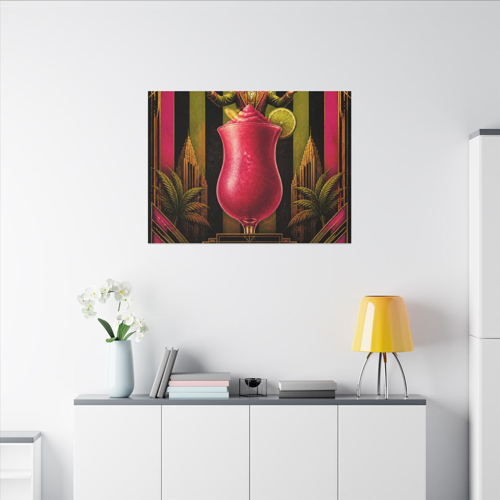 Daiquiri Fruit Juggler Wall Art Canvas 16×20 Art Deco Entryway Decor Maximalist Print