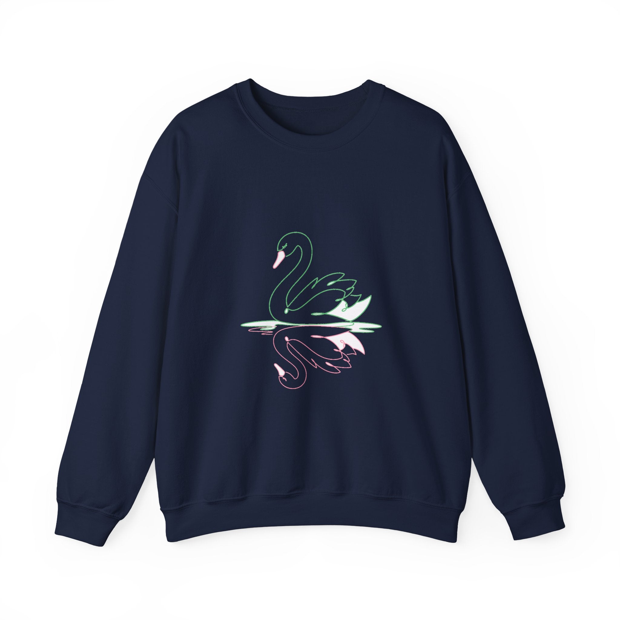 Matching Couple Sweatshirt - Raven & Swan Matching Couple Crewneck Sweatshirt Minimalist Art His Hers Valentine Gift - Design B