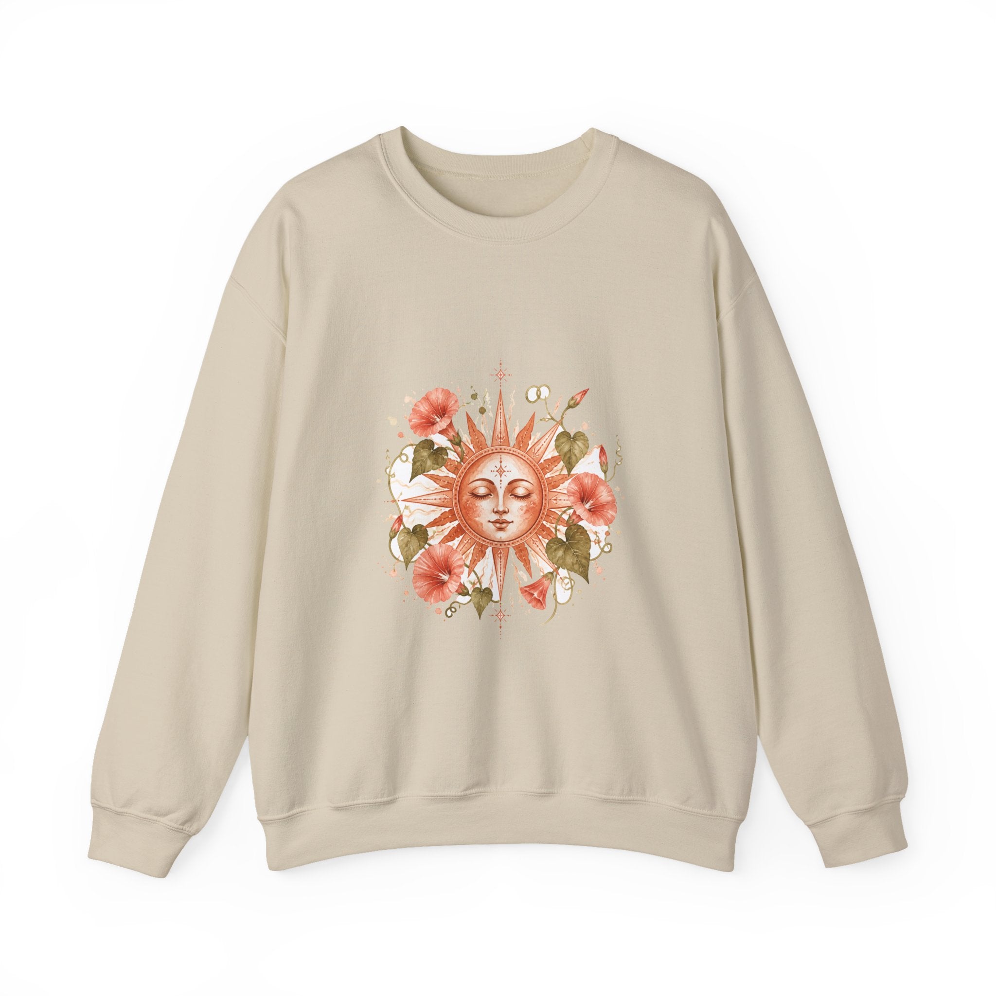 Matching Couple Sweatshirt - Sun & Moon Matching Couple Comfort Colors Crew Watercolor Art His Hers Birthday Gift - Design B