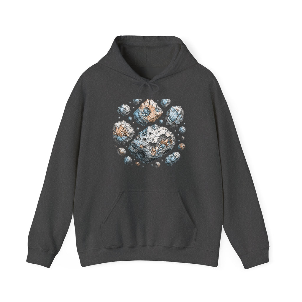 Matching Couple Sweatshirt - Comet & Asteroid Matching Couple Hooded Sweatshirt Hand-Drawn Art His Hers Best Friend Gift - Design B