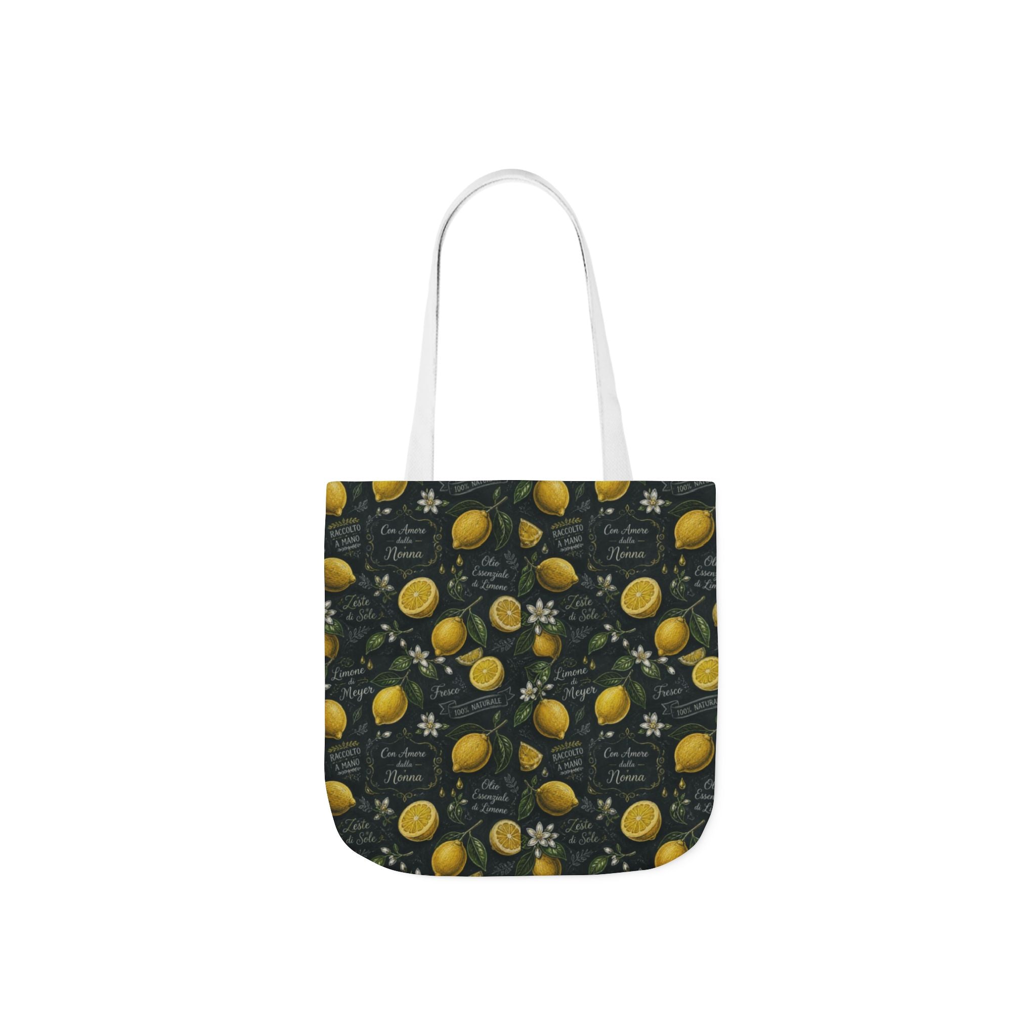 Meyer Lemons Canvas Tote Bag Mediterranean Kitchen Chalk Art Design Italian Cottagecore Gift