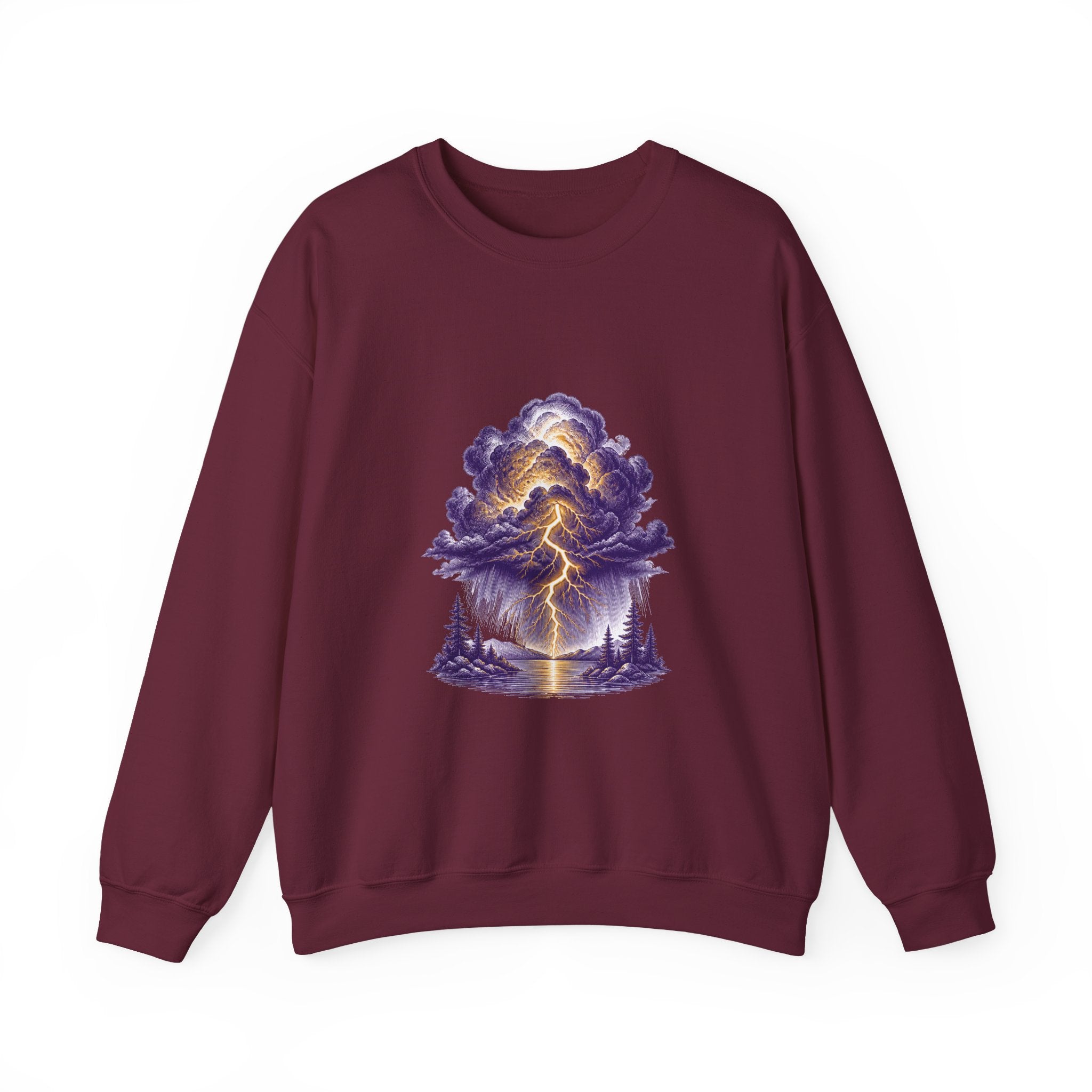 Matching Couple Sweatshirt - Storm & Rainbow Matching Couple Premium Fleece Sweatshirt Vintage Art His Hers Honeymoon Gift - Design A