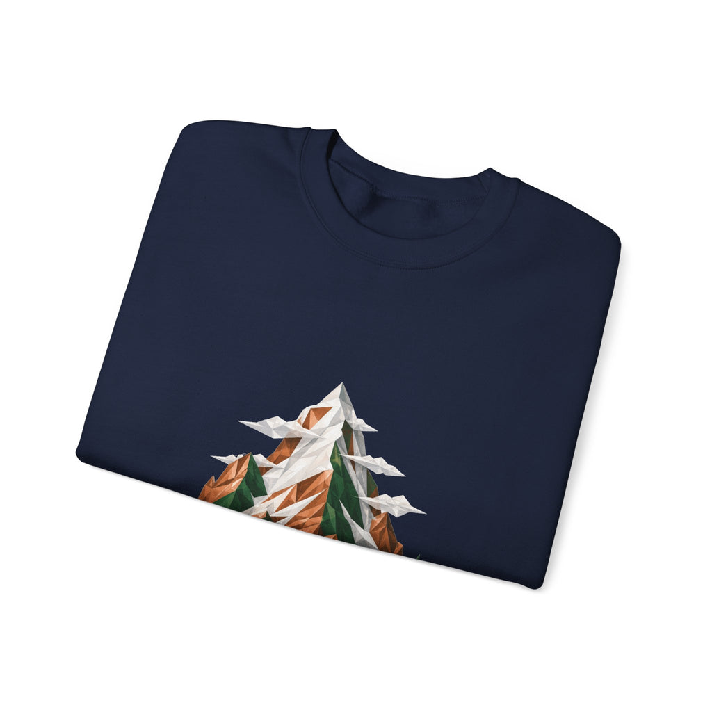Matching Couple Sweatshirt - Mountain & Ocean Matching Couple Premium Fleece Sweatshirt Geometric Art His Hers Love Gift - Design A