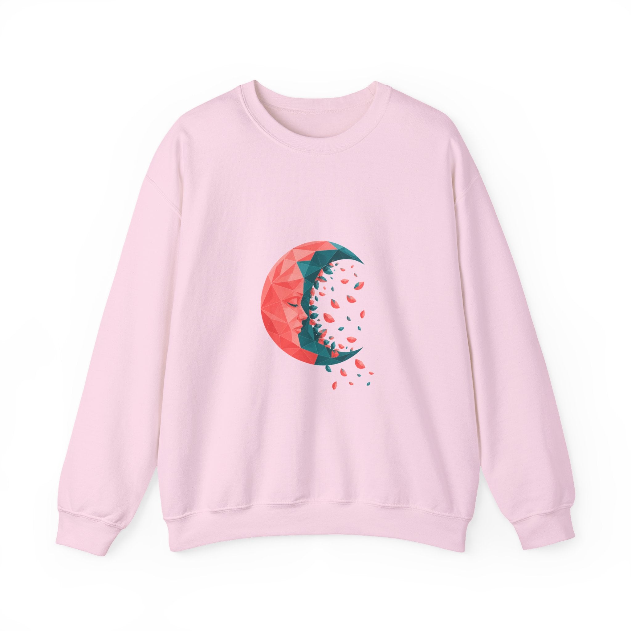 Matching Couple Sweatshirt - Waxing & Waning Moon Matching Couple Crewneck Sweatshirt Geometric Art His Hers Couple Gift - Design B