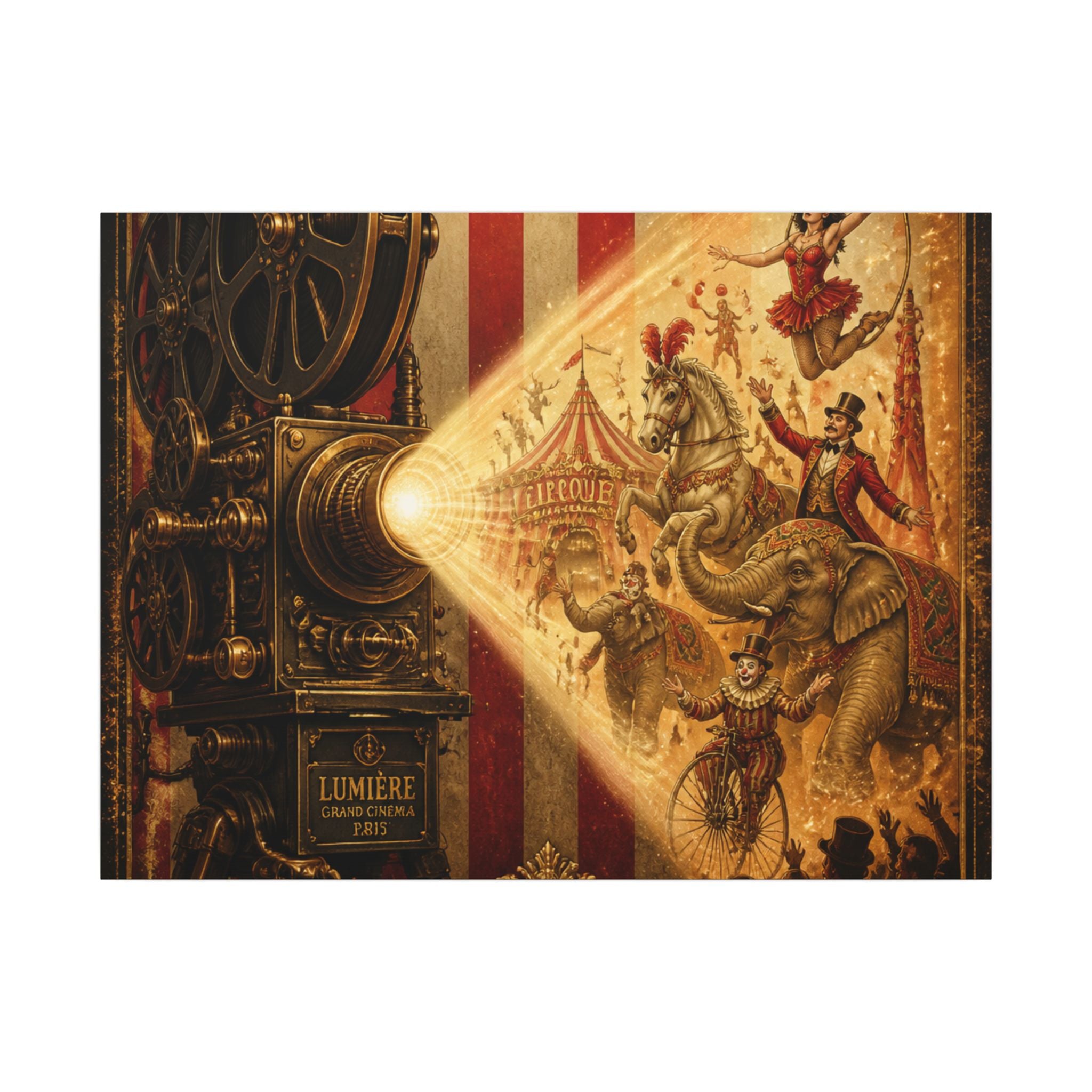 Film Camera Projector Show Wall Art Canvas 24×36 Baroque Studio Decor Maximalist Print