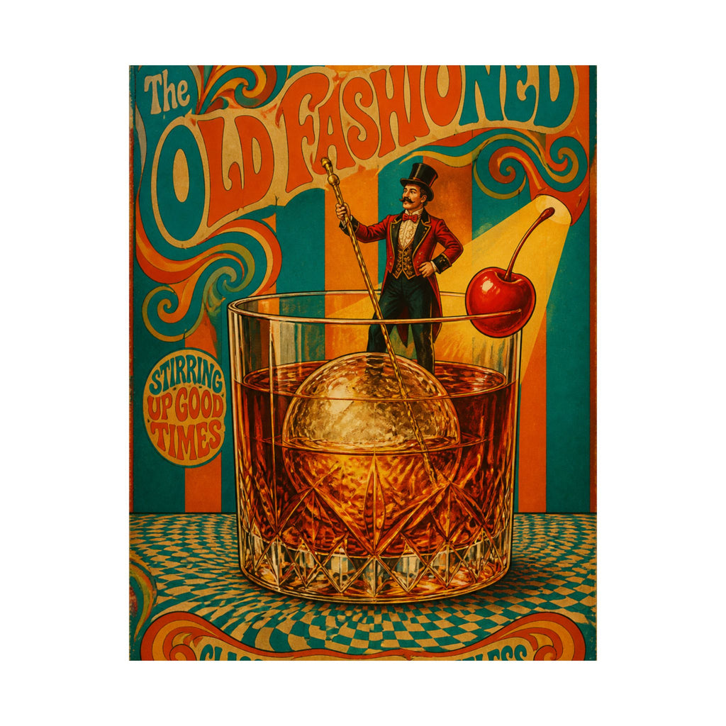 Old Fashioned Ringmaster Wall Art Poster 24×36 Psychedelic Dining Room Decor Maximalist Print