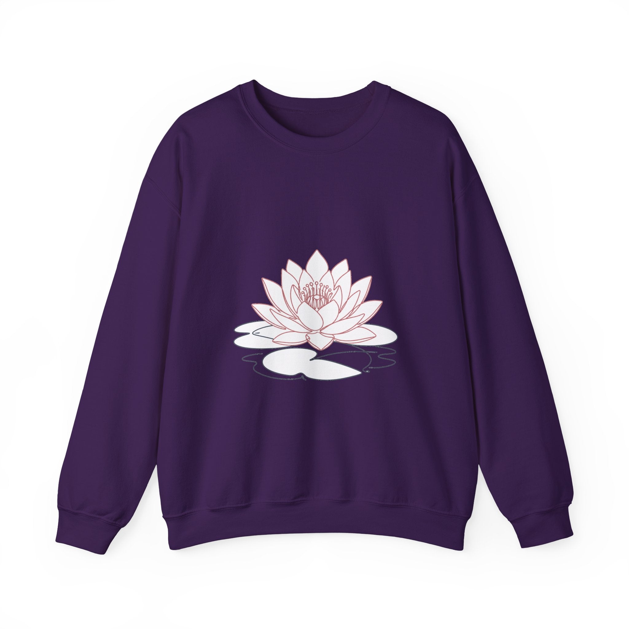 Matching Couple Sweatshirt - Open & Closed Lotus Matching Couple Crewneck Sweatshirt Minimalist Art His Hers Valentine Gift - Design A