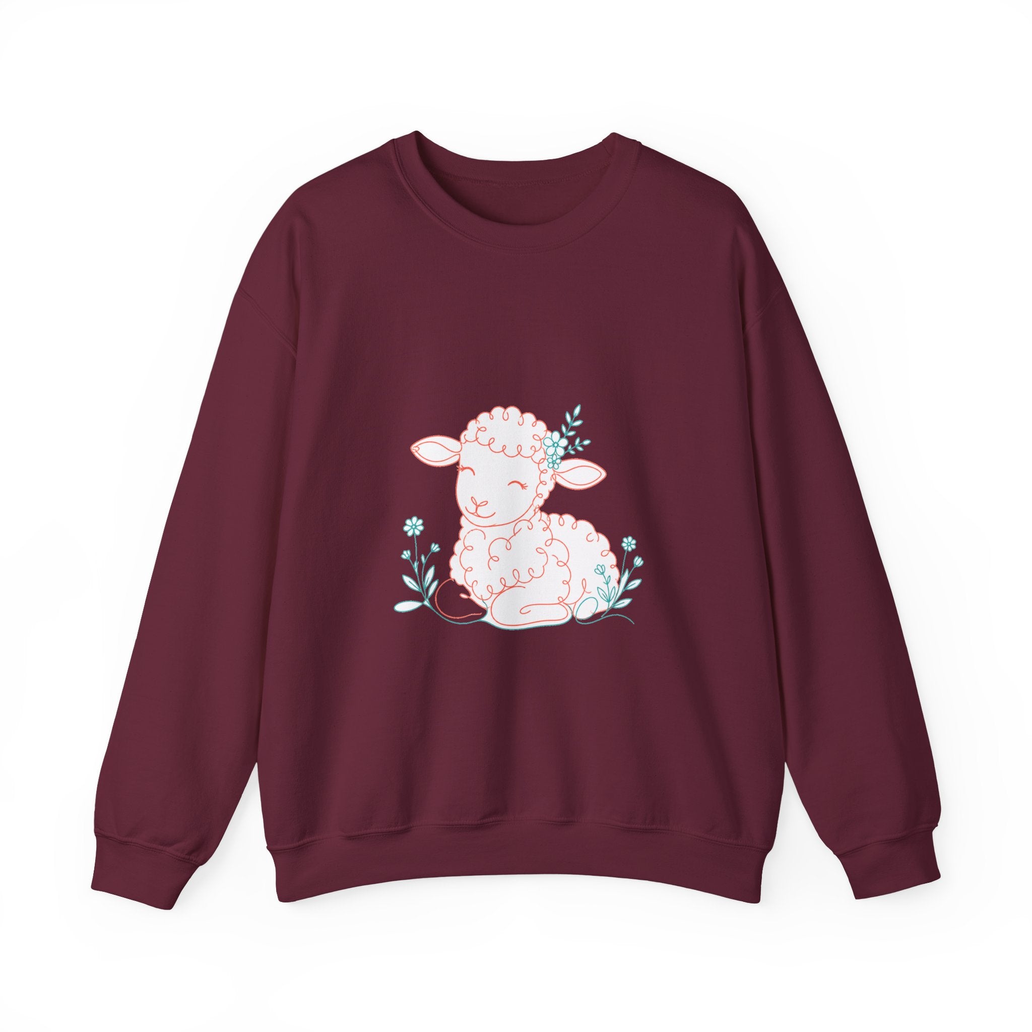 Matching Couple Sweatshirt - Lion & Lamb Matching Couple Premium Fleece Sweatshirt Minimalist Art His Hers Christmas Gift - Design B