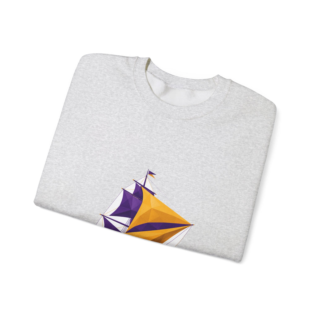 Matching Couple Sweatshirt - Anchor & Sail Matching Couple Crewneck Sweatshirt Geometric Art His Hers Couple Gift - Design B