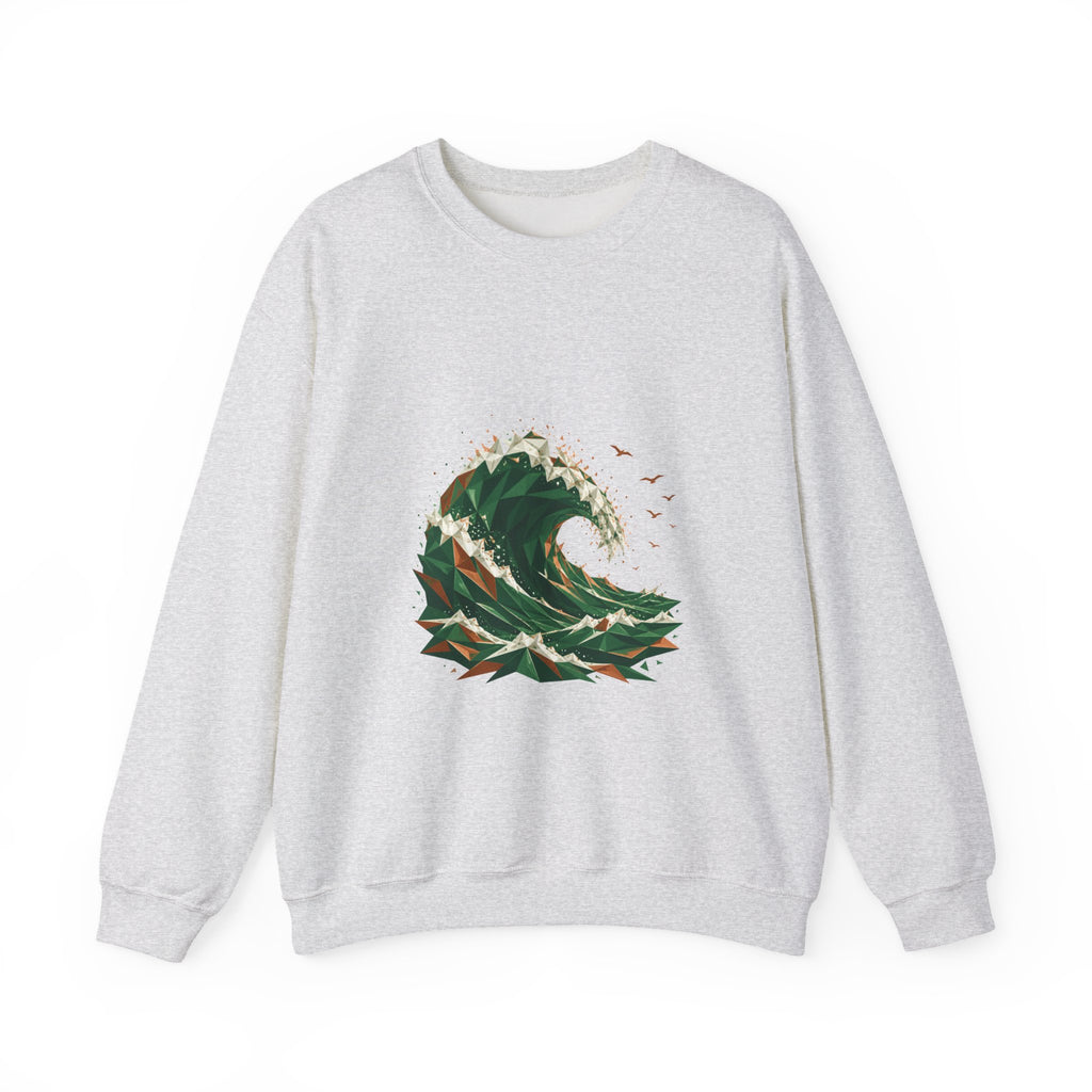 Matching Couple Sweatshirt - Mountain & Ocean Matching Couple Premium Fleece Sweatshirt Geometric Art His Hers Love Gift - Design B