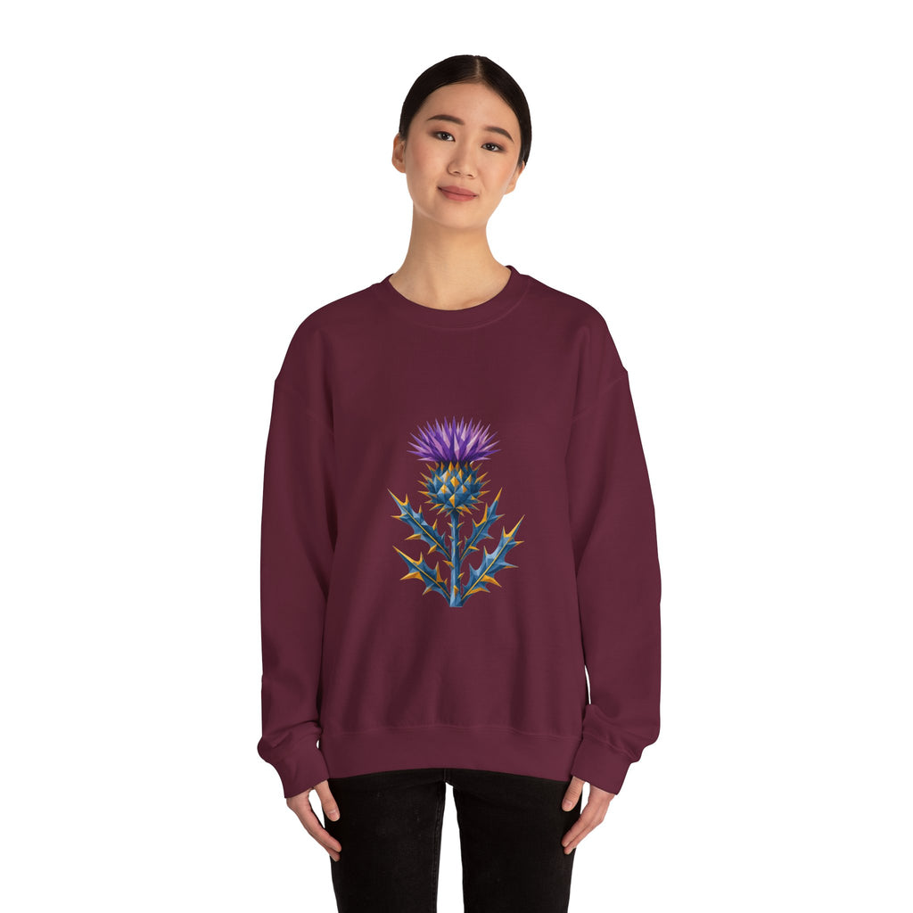 Matching Couple Sweatshirt - Lavender & Thistle Matching Couple Crewneck Sweatshirt Geometric Art His Hers Couple Gift - Design B